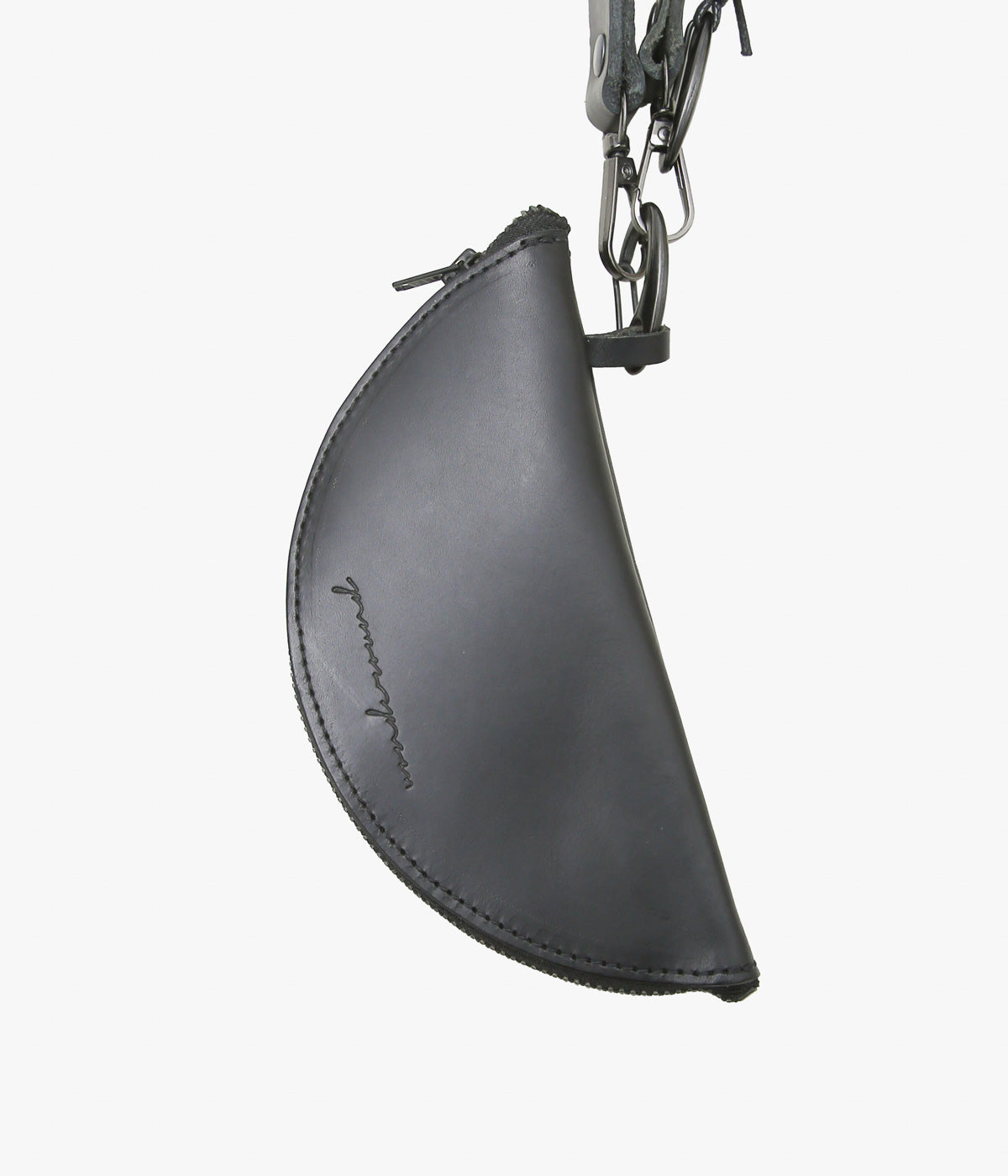 ORNAMENT&CRIME "HALF MOON CROSSBODY WALLET/PHONE CASE" (BLACK LEATHER)