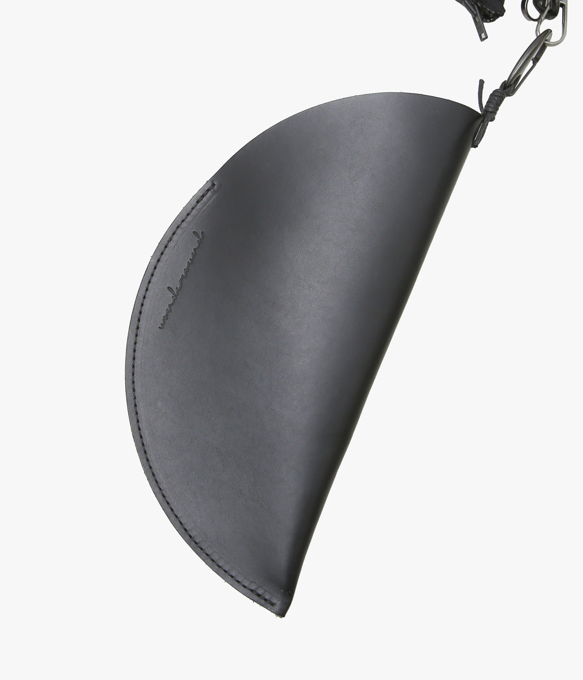 ORNAMENT&CRIME "HALF MOON CROSSBODY WALLET/PHONE CASE" (BLACK LEATHER)