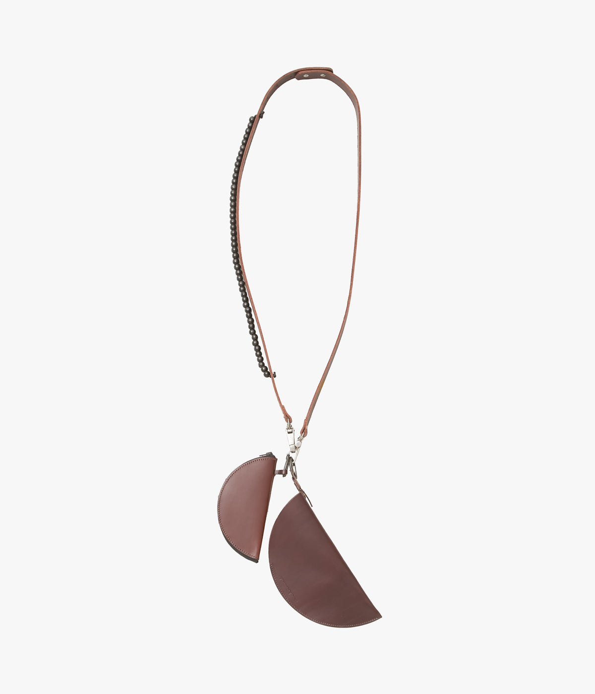 ORNAMENT&CRIME ''HALF MOON CROSSBODY WALLET/PHONE CASE'' (BROWN LEATHER)