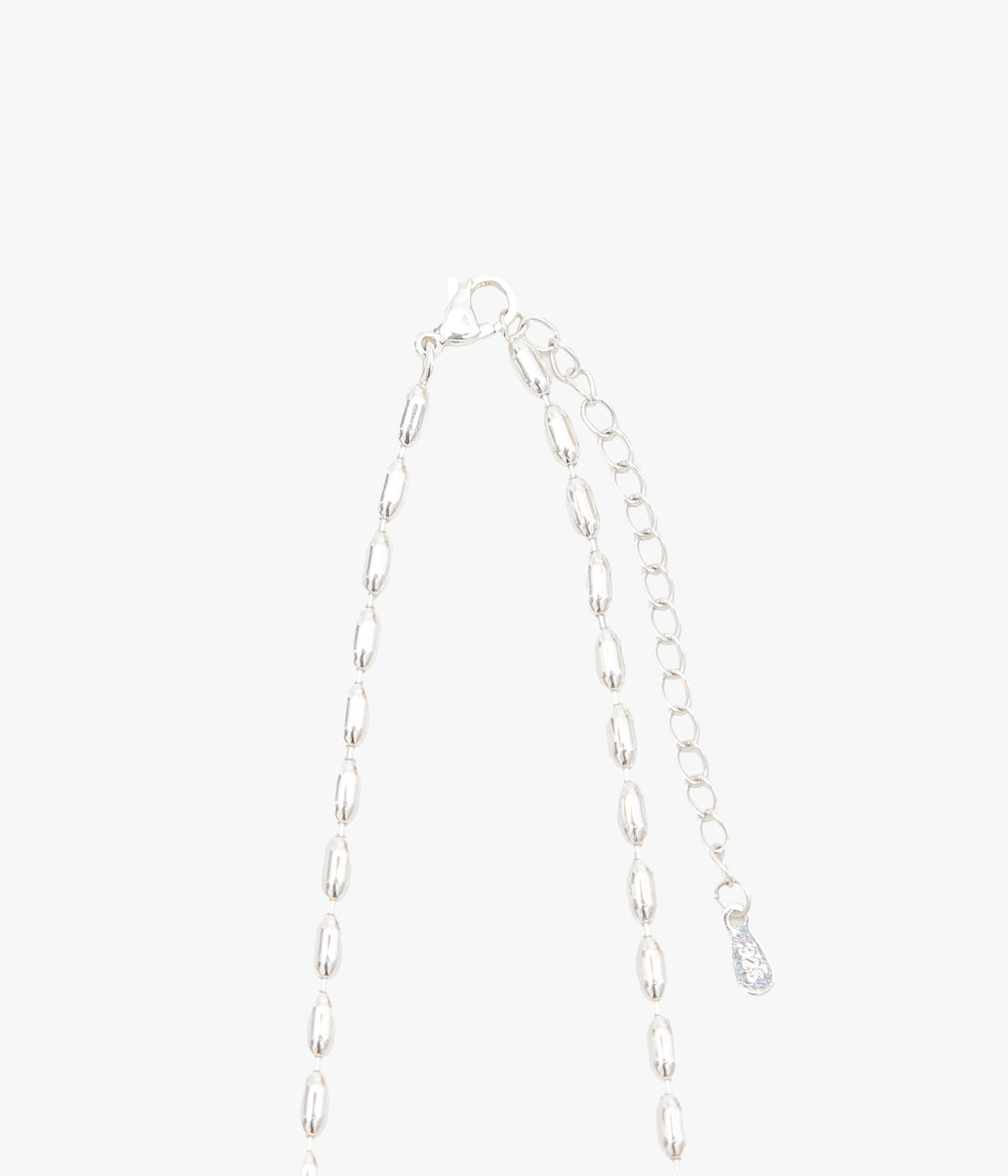 ORNAMENT&CRIME ''HEART CHARM RICE CHAIN NECKLACE W/ MINI HEART'' (SILVER/BRASS)