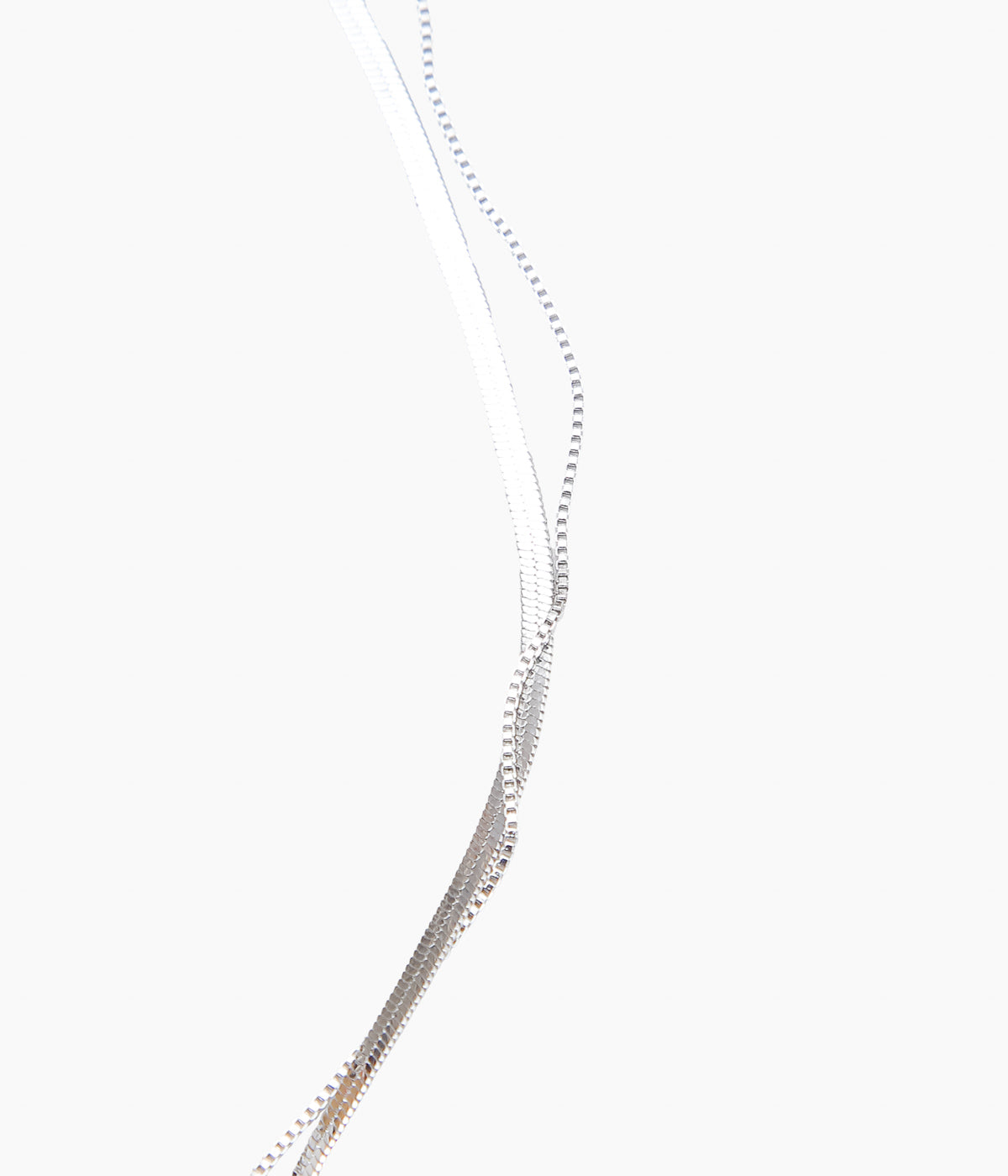 ORNAMENT&CRIME ''KISS ME DOUBLE SNAKE CHAIN NECKLACE'' (SILVER/BRASS)