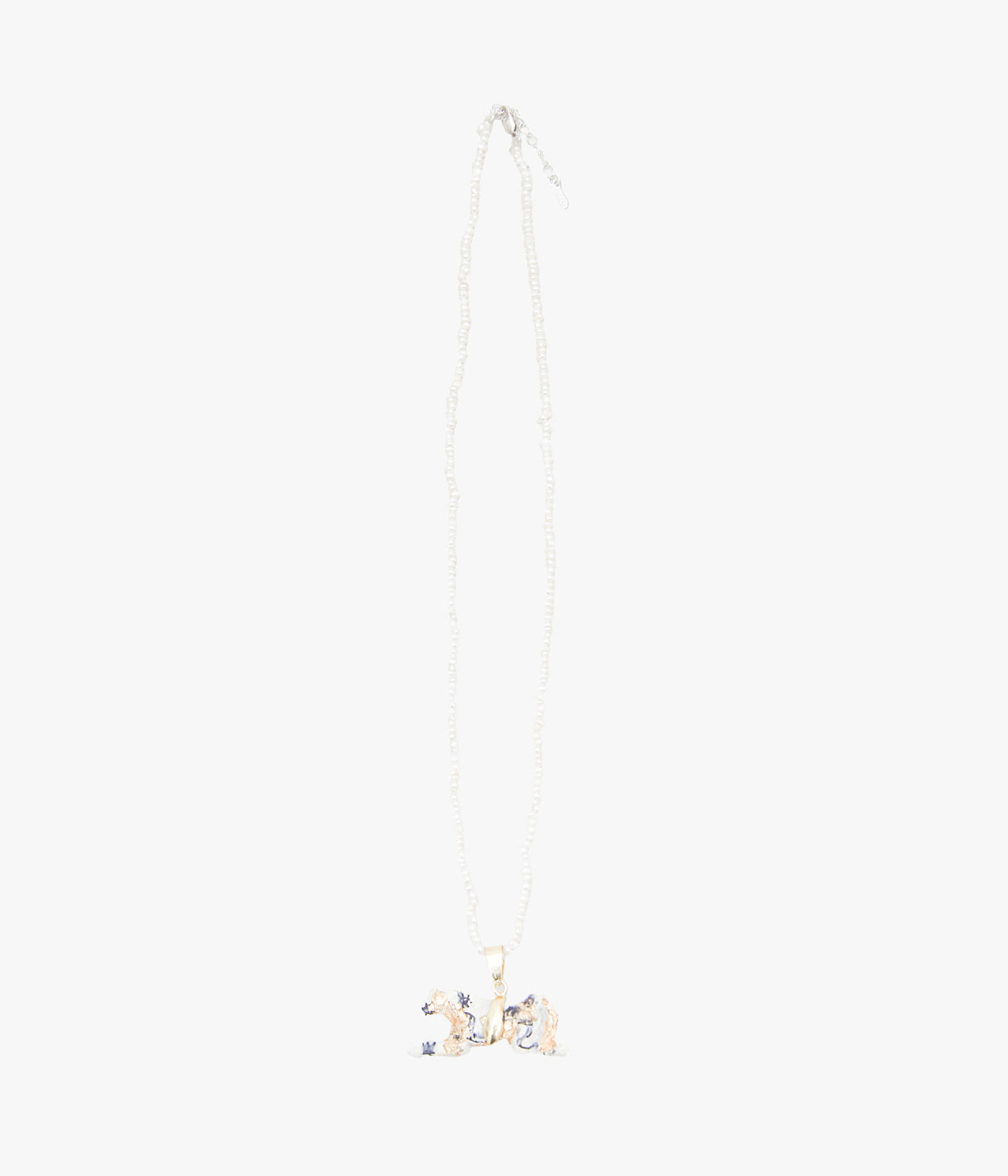 ORNAMENT&CRIME "O&C PEARL CHAIN WITH HORSE CHARM" (PEARL/BRASS/SILVER)