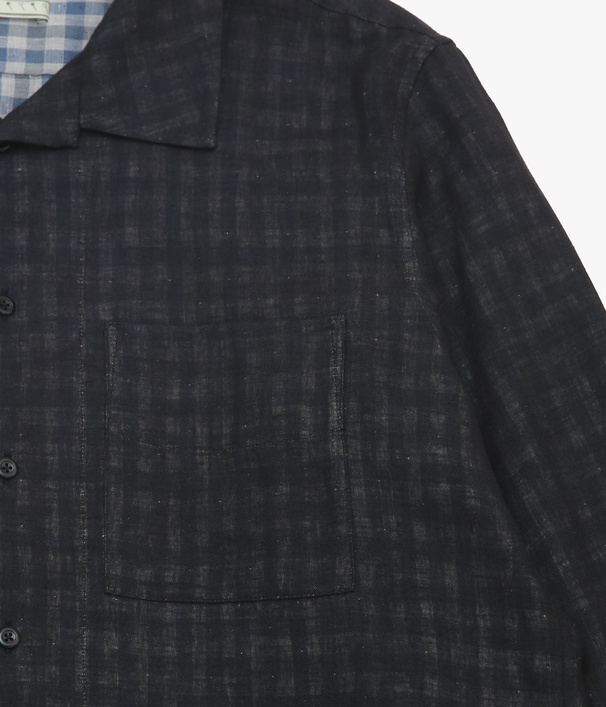 GORSCH ''DOUBLE SIDED GAUZE BREATH COLLAR SHIRT'' (BLACK CHECK)