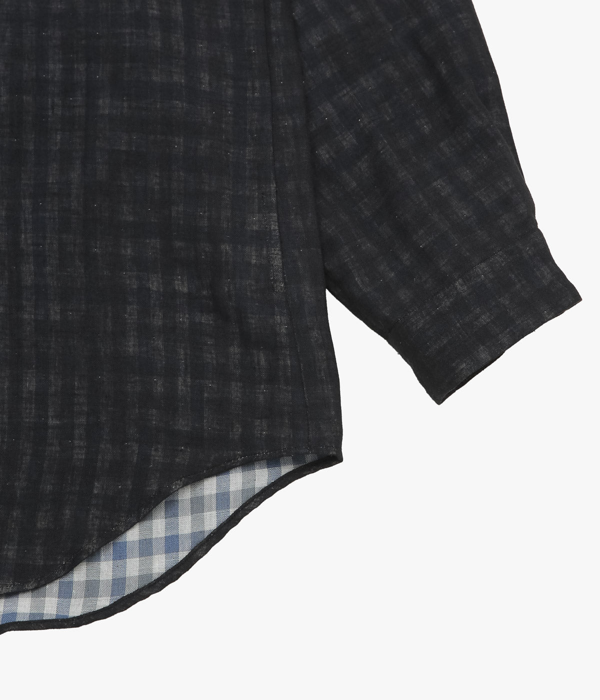 GORSCH ''DOUBLE SIDED GAUZE BREATH COLLAR SHIRT'' (BLACK CHECK)