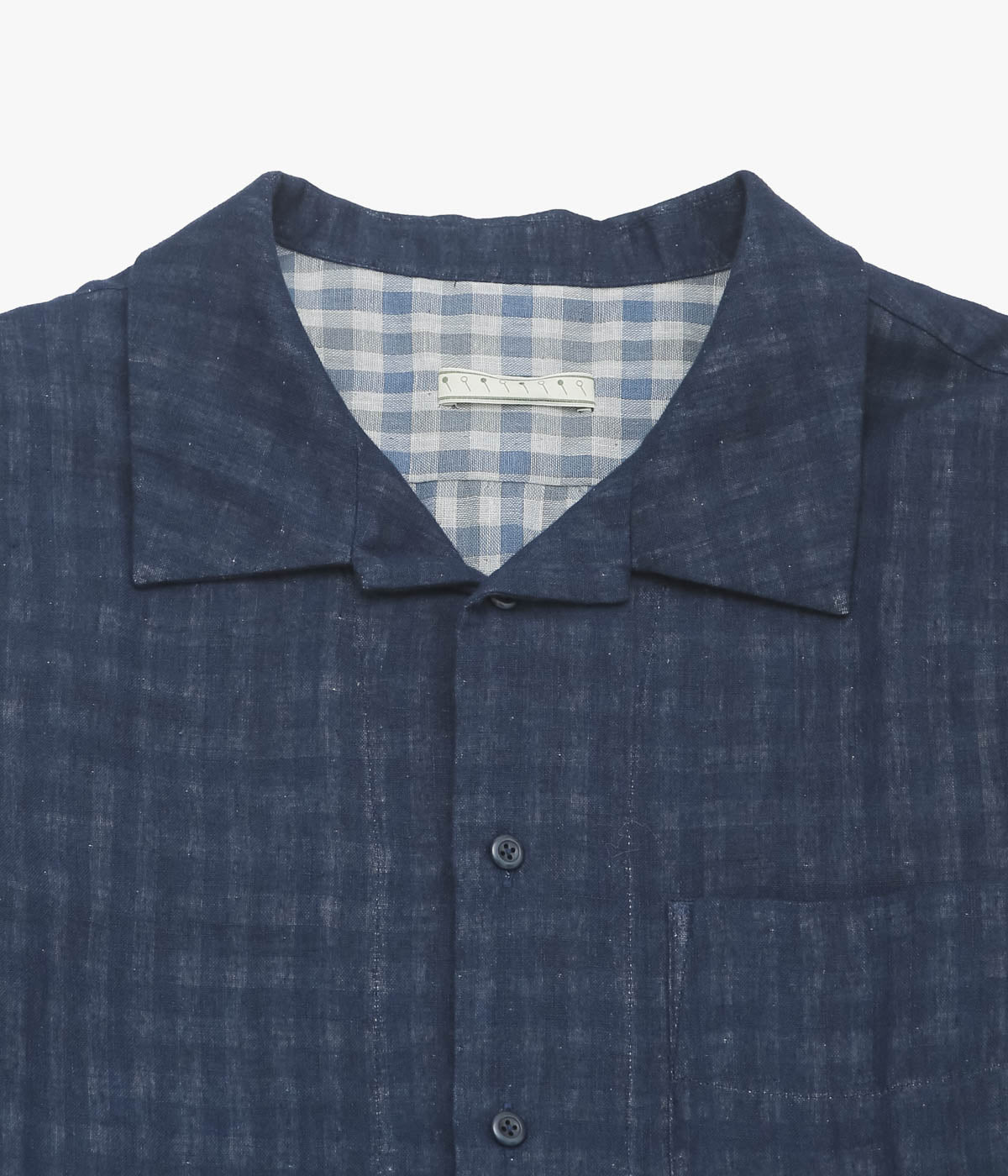 GORSCH ''DOUBLE SIDED GAUZE BREATH COLLAR SHIRT'' (NAVY CHECK)