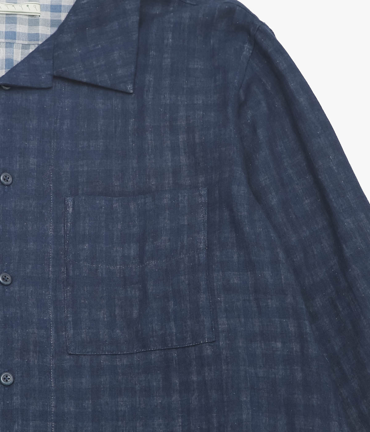 GORSCH ''DOUBLE SIDED GAUZE BREATH COLLAR SHIRT'' (NAVY CHECK)