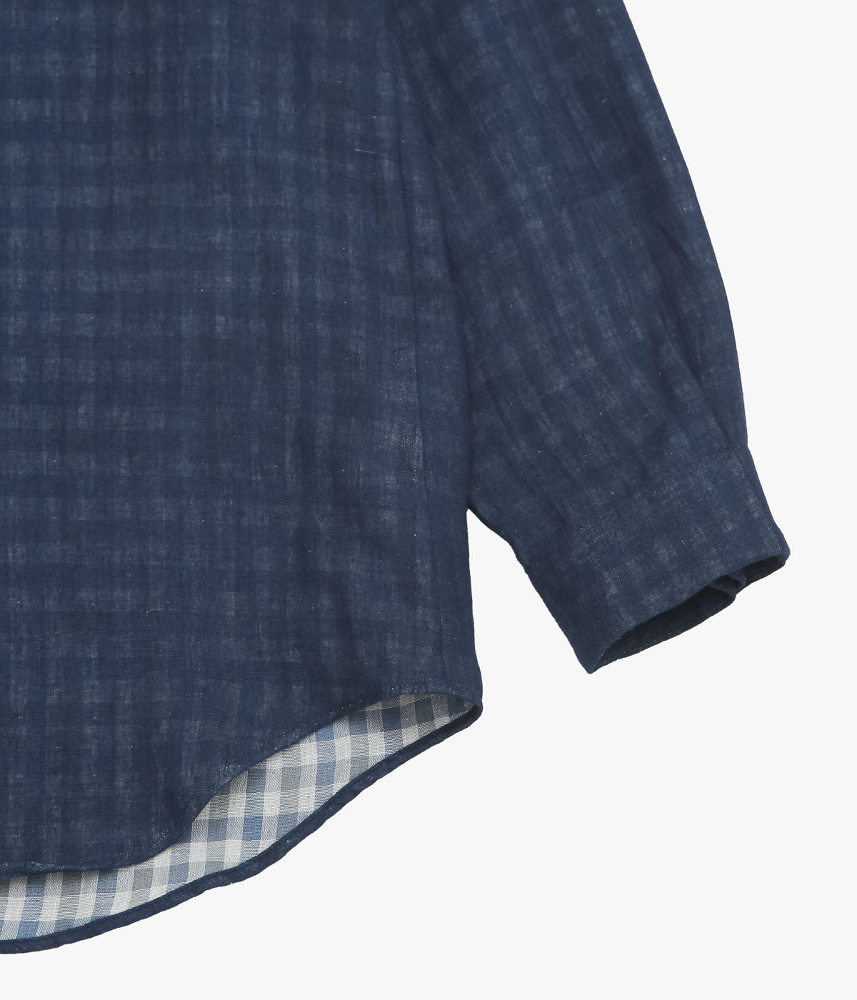 GORSCH ''DOUBLE SIDED GAUZE BREATH COLLAR SHIRT'' (NAVY CHECK)