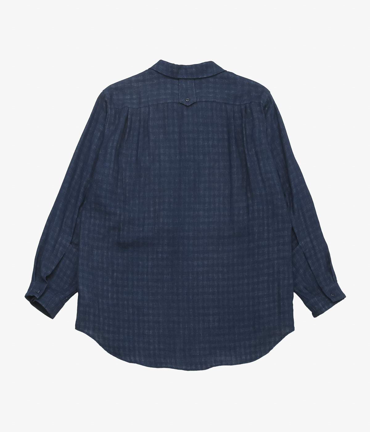 GORSCH ''DOUBLE SIDED GAUZE BREATH COLLAR SHIRT'' (NAVY CHECK)