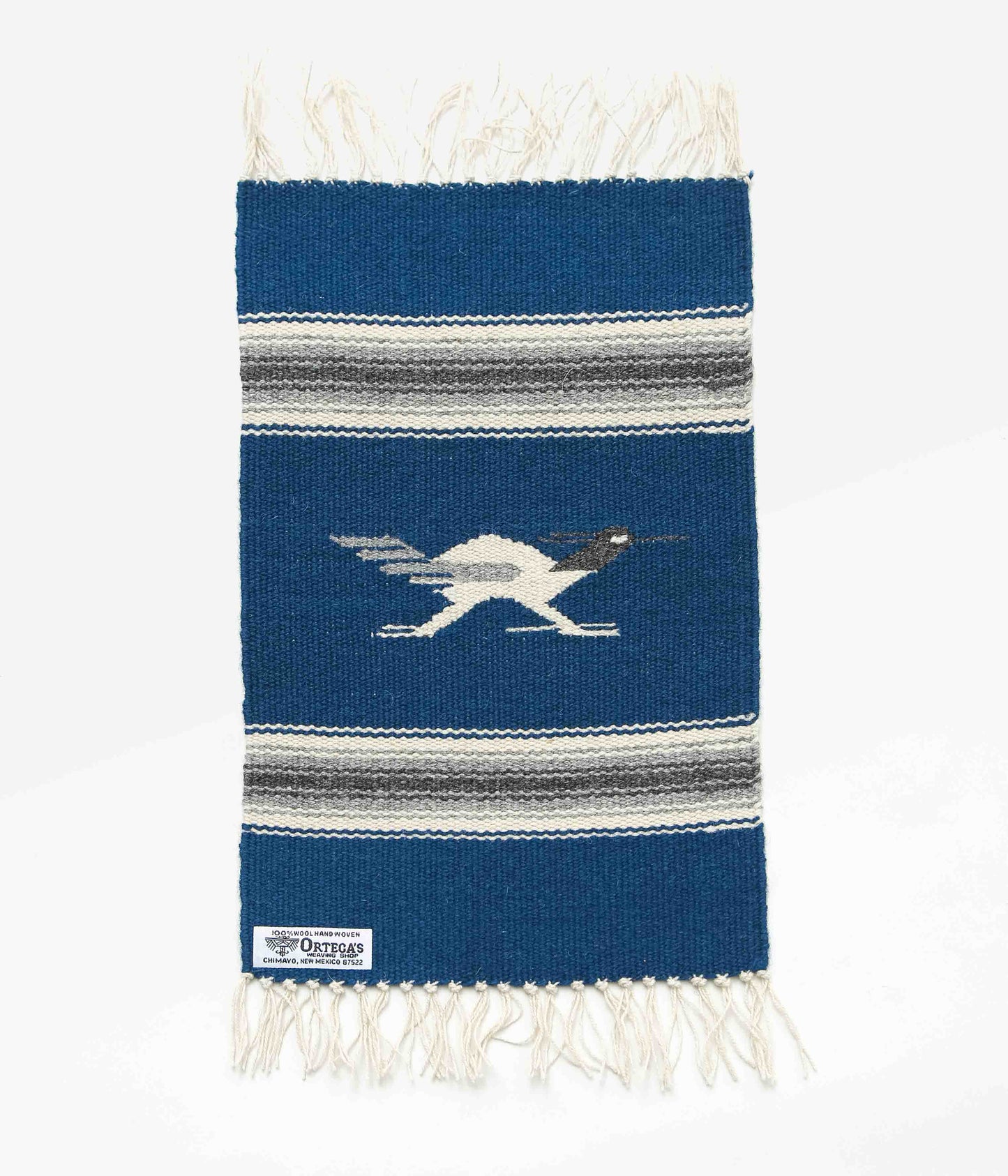 ORTEGA'S ''CHIMAYO RUG 38×24cm ROADRUNNER''(BLUE×NATURAL)