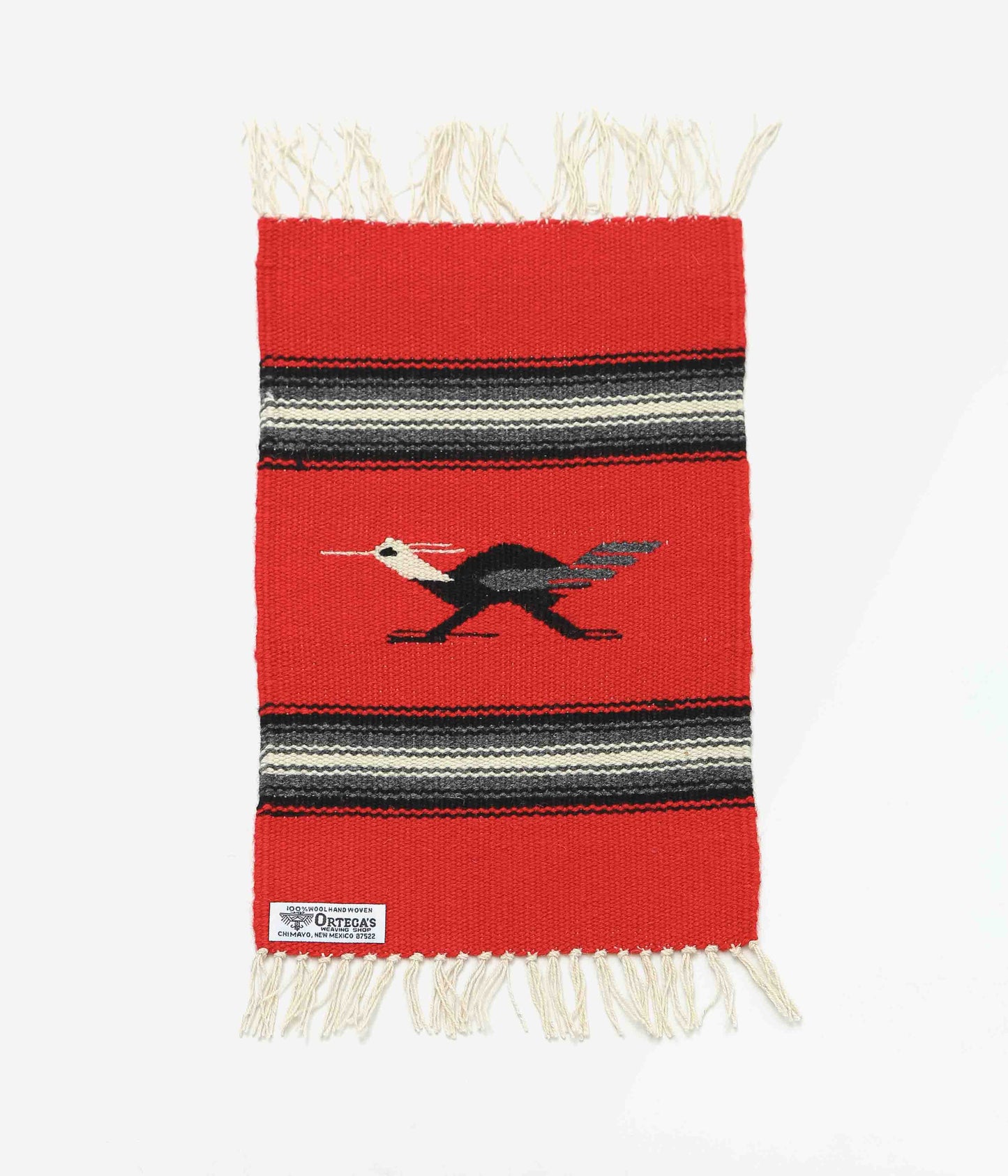 ORTEGA'S ''CHIMAYO RUG 38×24cm ROADRUNNER'' (RED×BLACK)