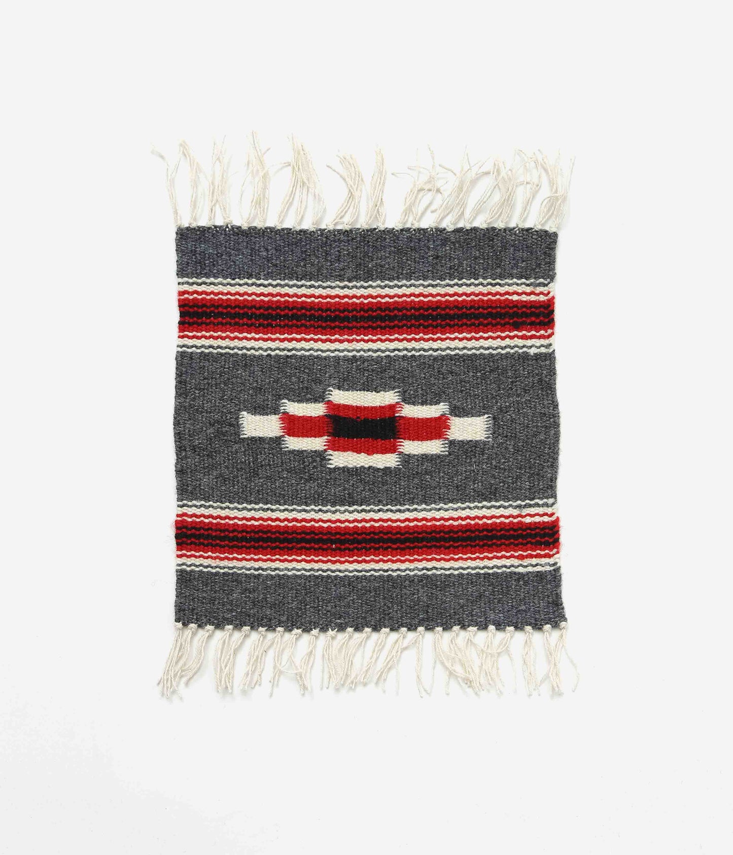 ORTEGA'S ''CHIMAYO RUG SQUARE 26×24cm'' (C.GREY×RED)