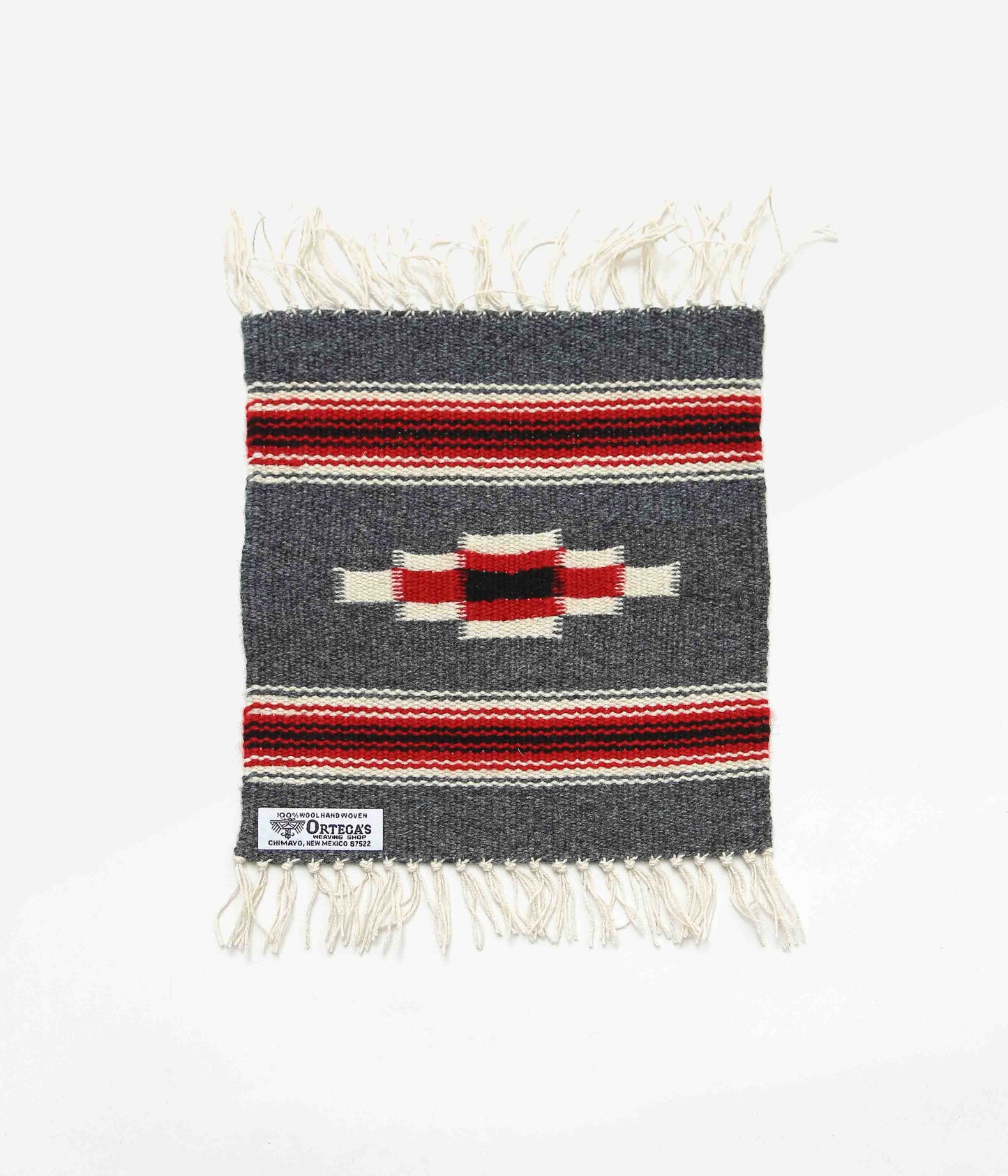 ORTEGA'S ''CHIMAYO RUG SQUARE 26×24cm'' (C.GREY×RED)