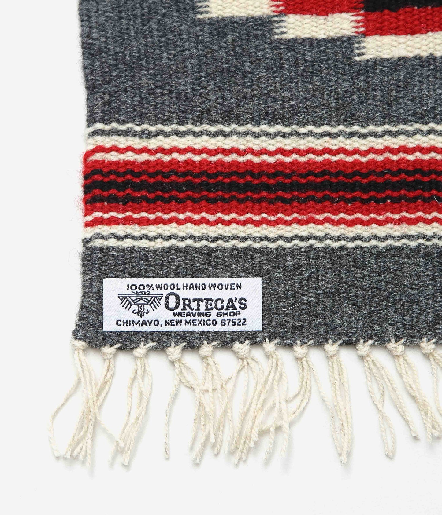 ORTEGA'S ''CHIMAYO RUG SQUARE 26×24cm'' (C.GREY×RED)