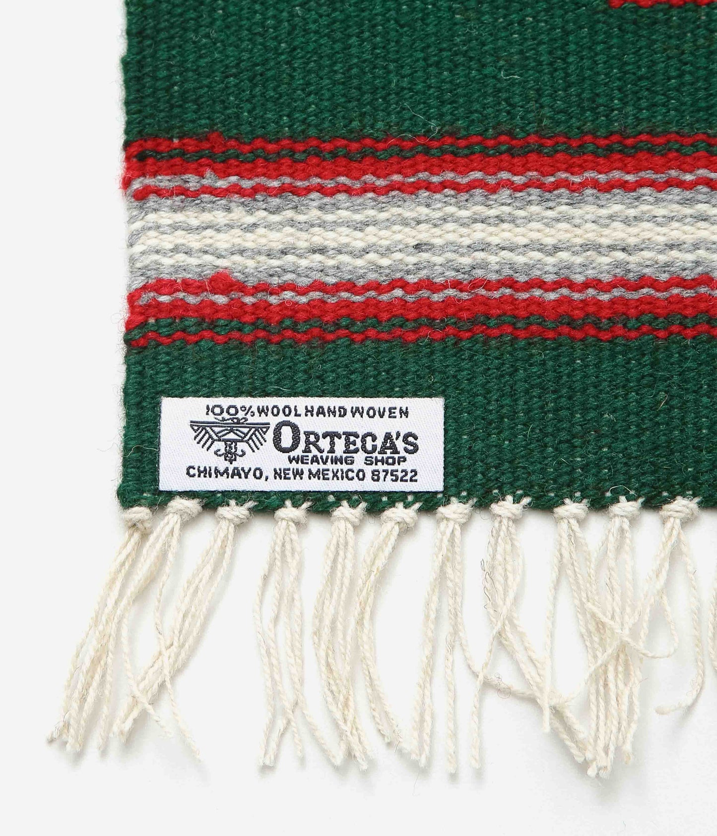 ORTEGA 'S ''CHIMAYO RUG SQUARE 26 × 24cm ''(FOREST × RED)