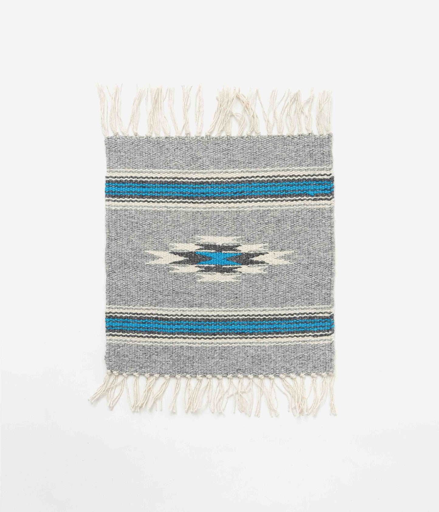 ORTEGA'S ''CHIMAYO RUG SQUARE 26×24cm''(GREY×BLUE)
