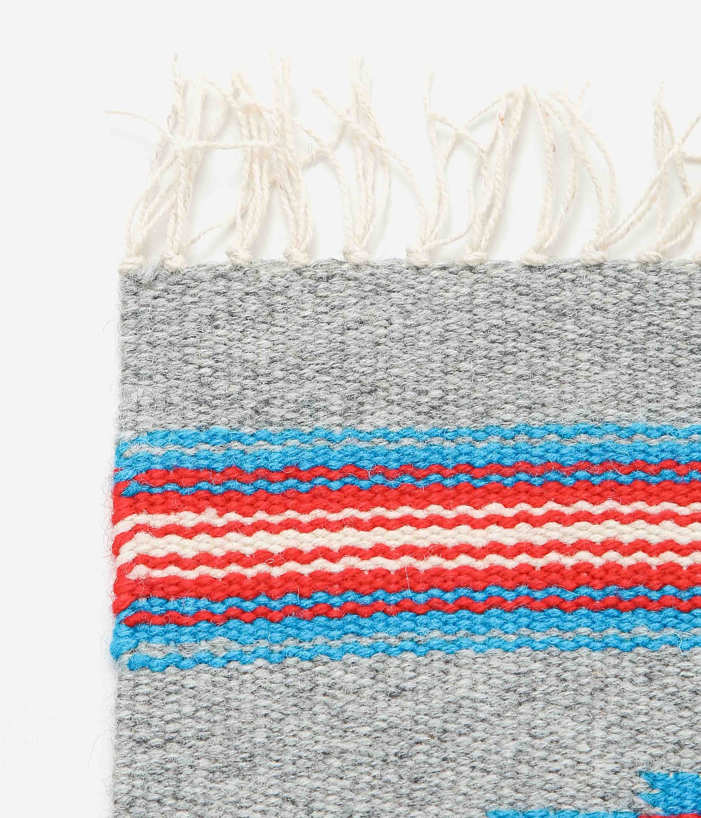 ORTEGA'S ''CHIMAYO RUG SQUARE 26×24cm'' (GREY×BLUE×RED)