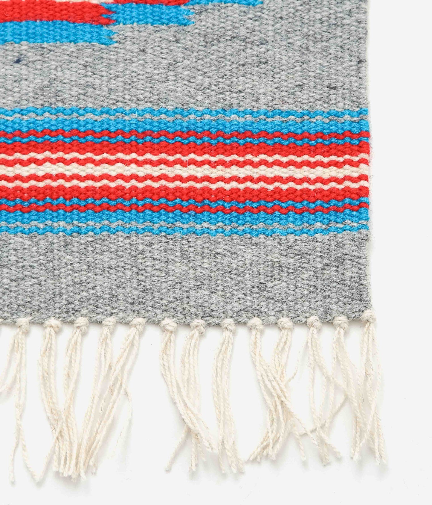 ORTEGA'S ''CHIMAYO RUG SQUARE 26×24cm'' (GREY×BLUE×RED)