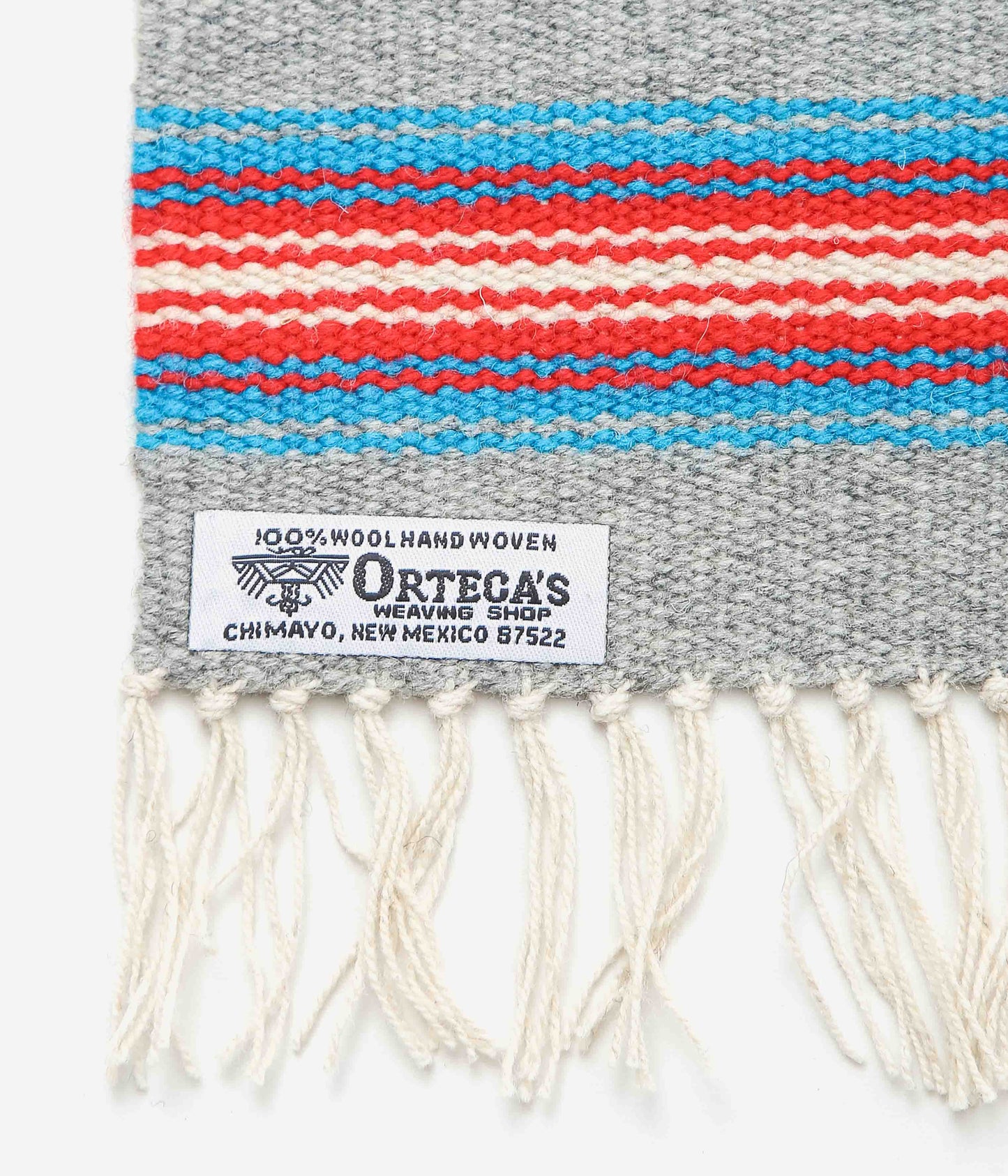 ORTEGA'S ''CHIMAYO RUG SQUARE 26×24cm'' (GREY×BLUE×RED)