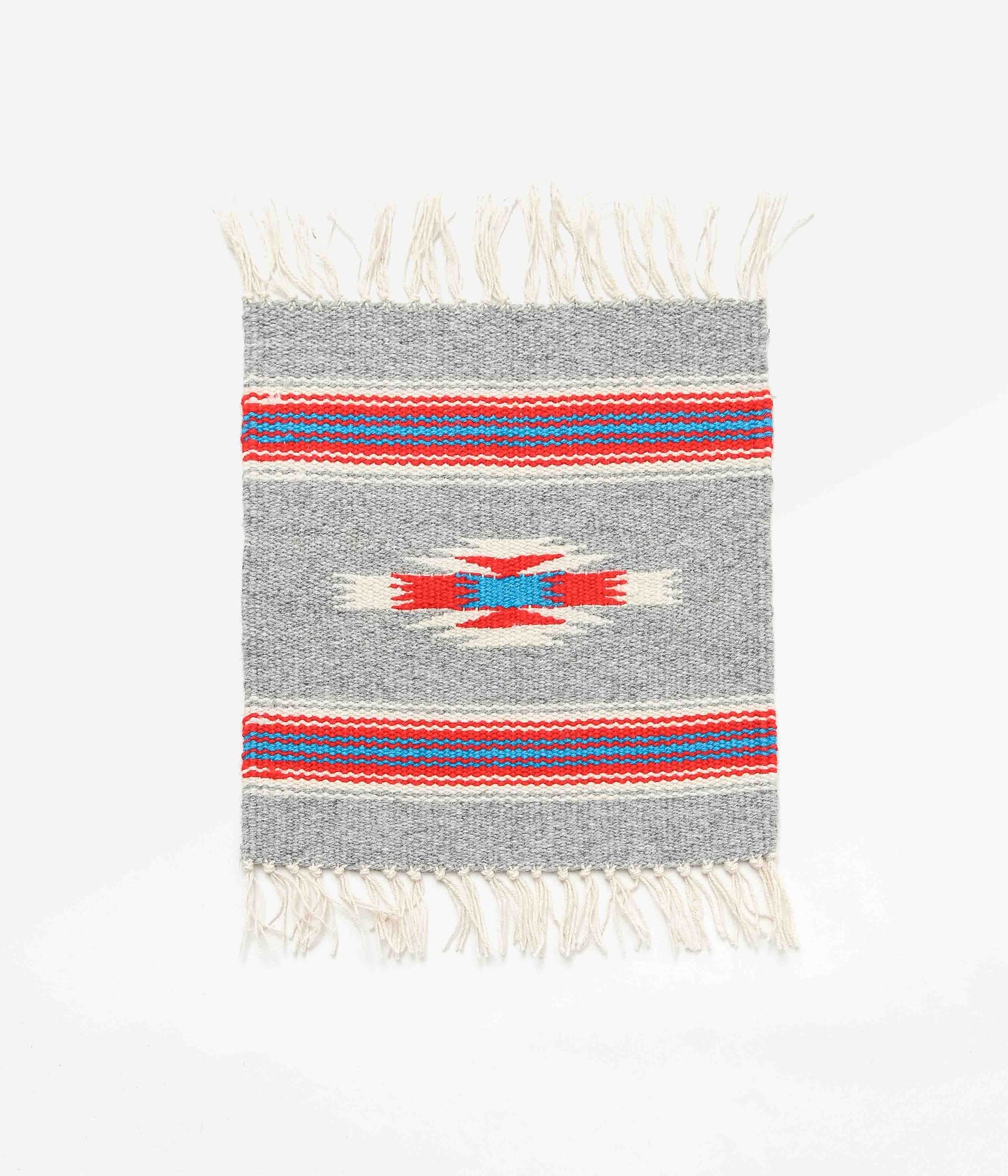 ORTEGA'S ''CHIMAYO RUG SQUARE 26×24cm'' (GREY×RED×NATURAL)