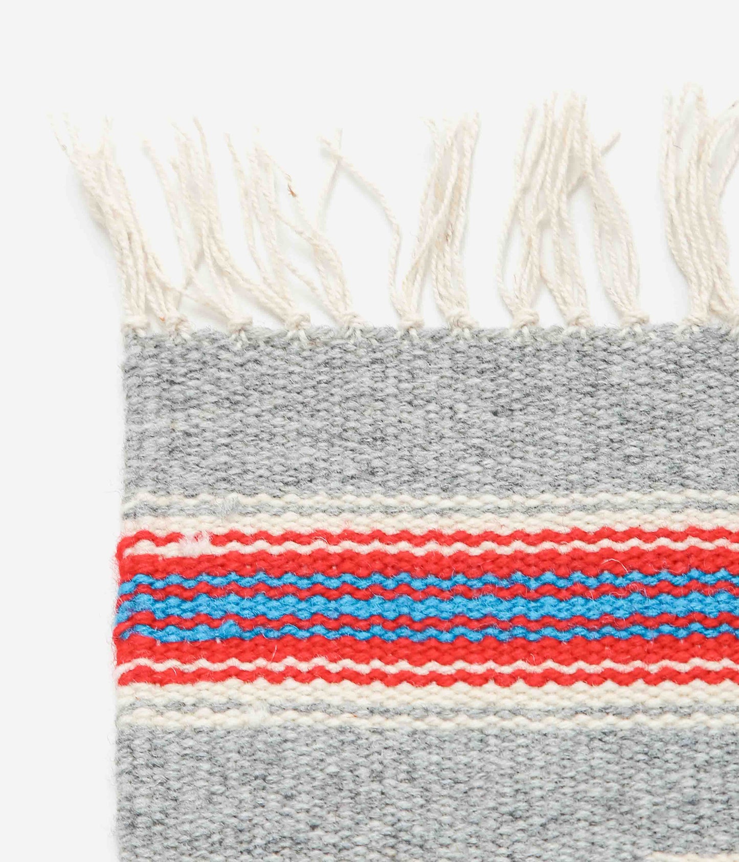 ORTEGA'S ''CHIMAYO RUG SQUARE 26×24cm'' (GREY×RED×NATURAL)