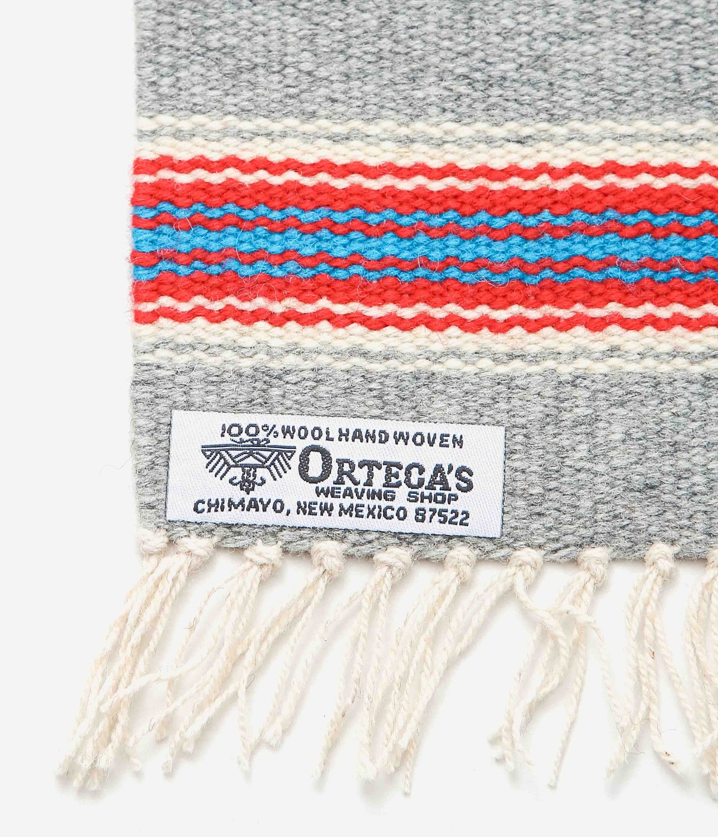 ORTEGA'S ''CHIMAYO RUG SQUARE 26×24cm'' (GREY×RED×NATURAL)