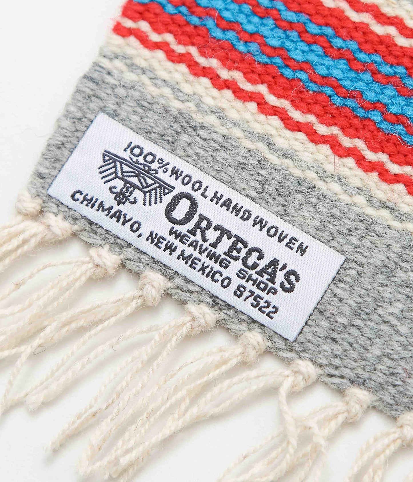 ORTEGA'S ''CHIMAYO RUG SQUARE 26×24cm'' (GREY×RED×NATURAL)