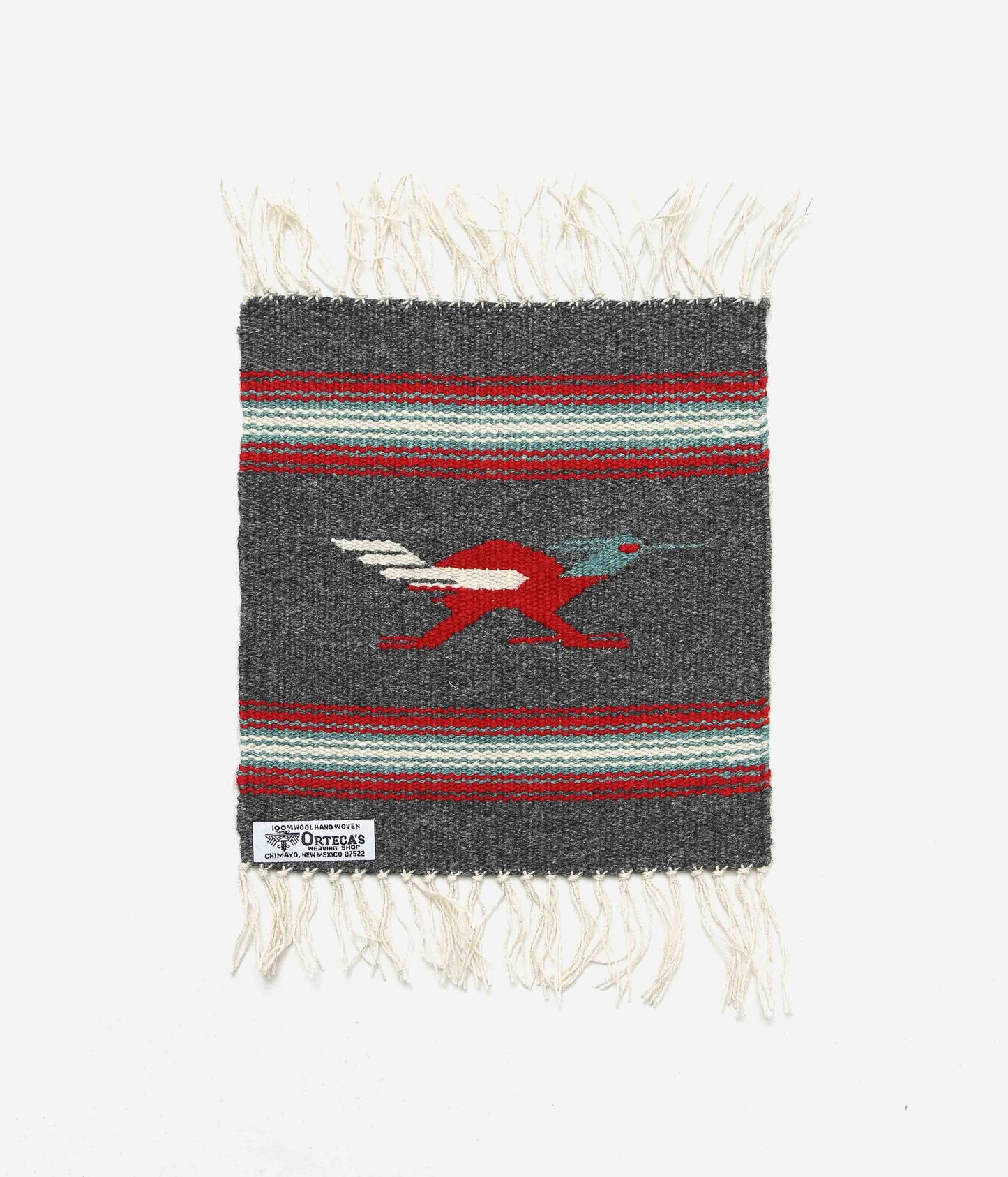 ORTEGA'S ''CHIMAYO RUG SQUARE 26×24cm'' (GREY ROADRUNNER)