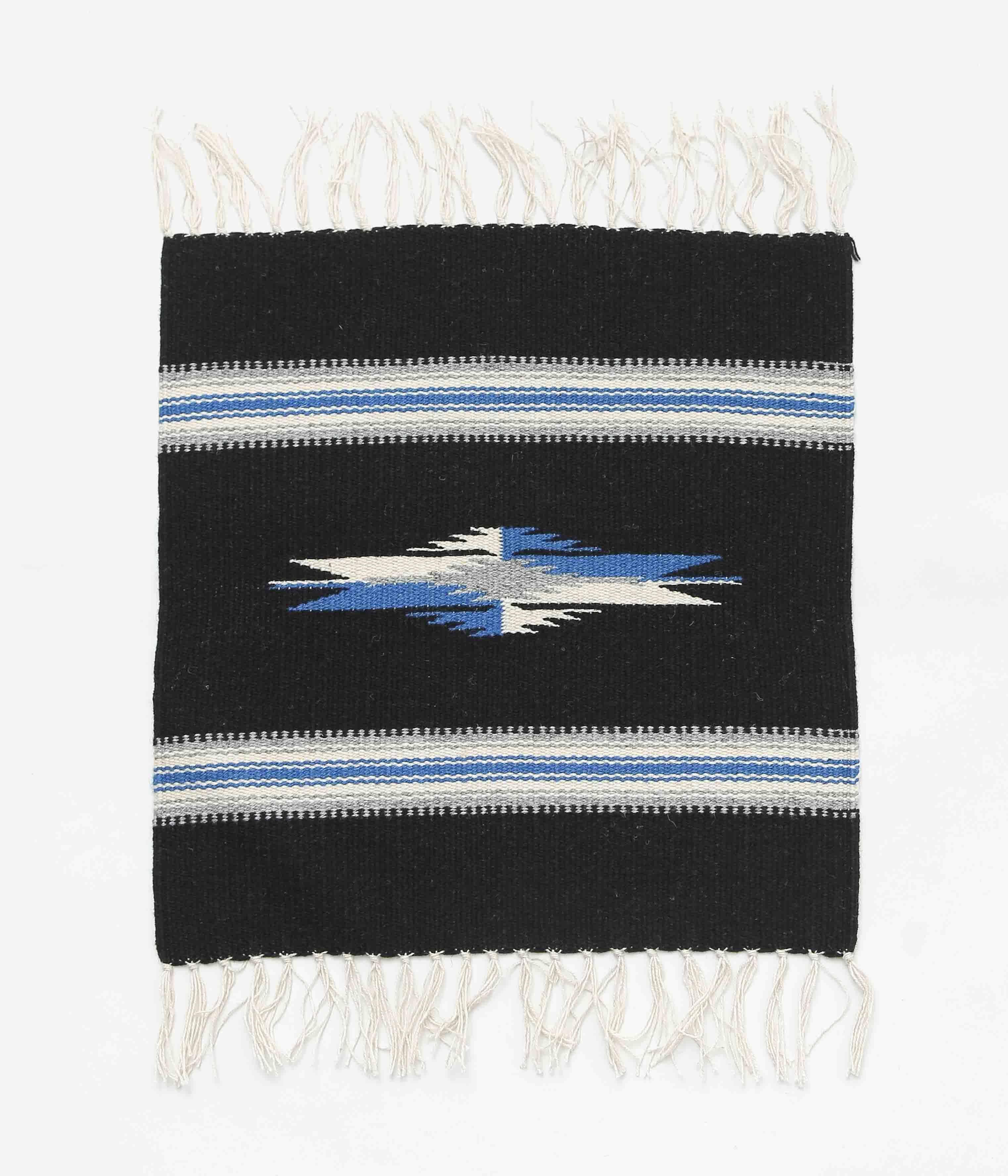 ORTEGA'S ''CHIMAYO RUG SQUARE 40×38cm'' (BLACK×BLUE×NATURAL) – THE ...