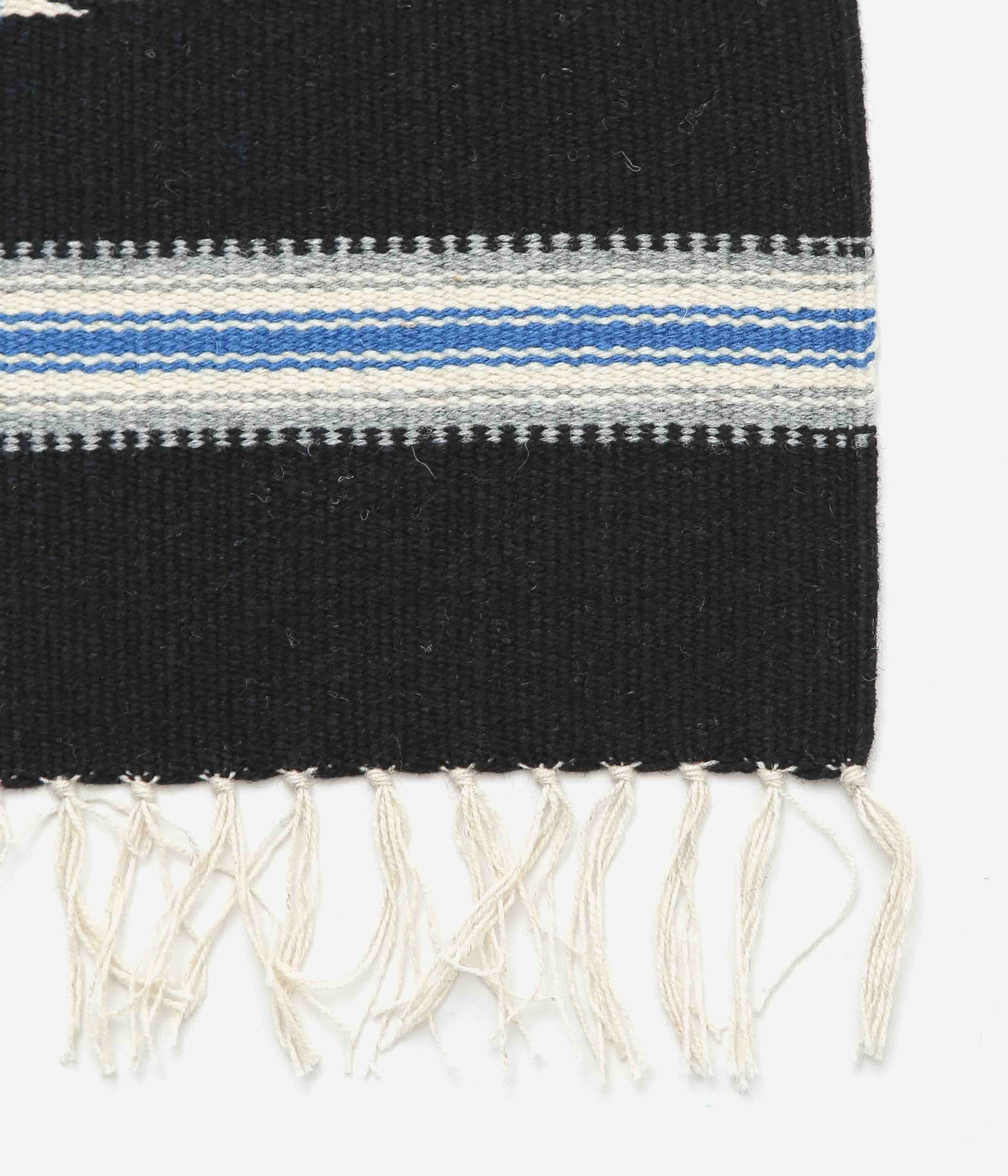 ORTEGA'S ''CHIMAYO RUG SQUARE 40×38cm'' (BLACK×BLUE×NATURAL)
