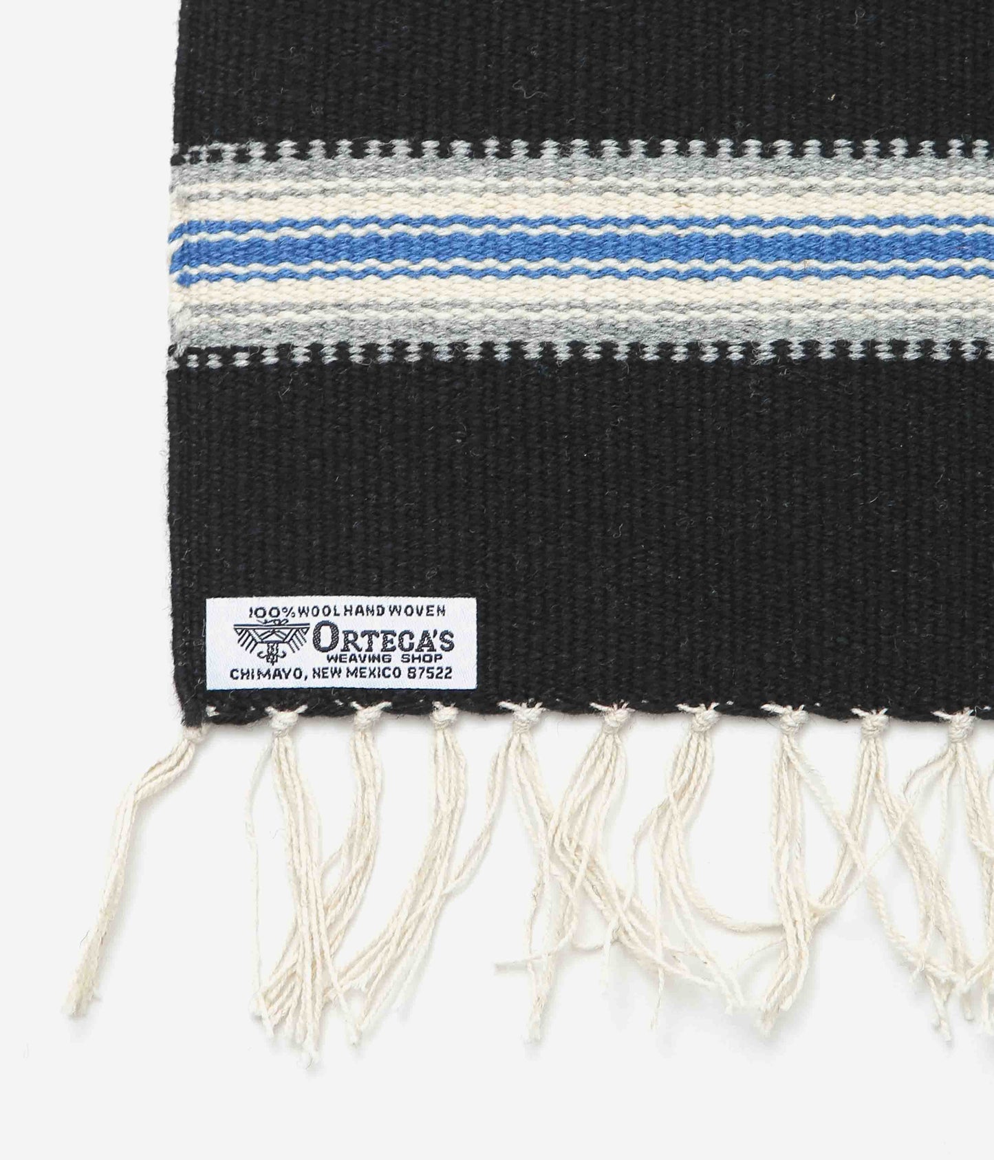 ORTEGA'S ''CHIMAYO RUG SQUARE 40×38cm'' (BLACK×BLUE×NATURAL)