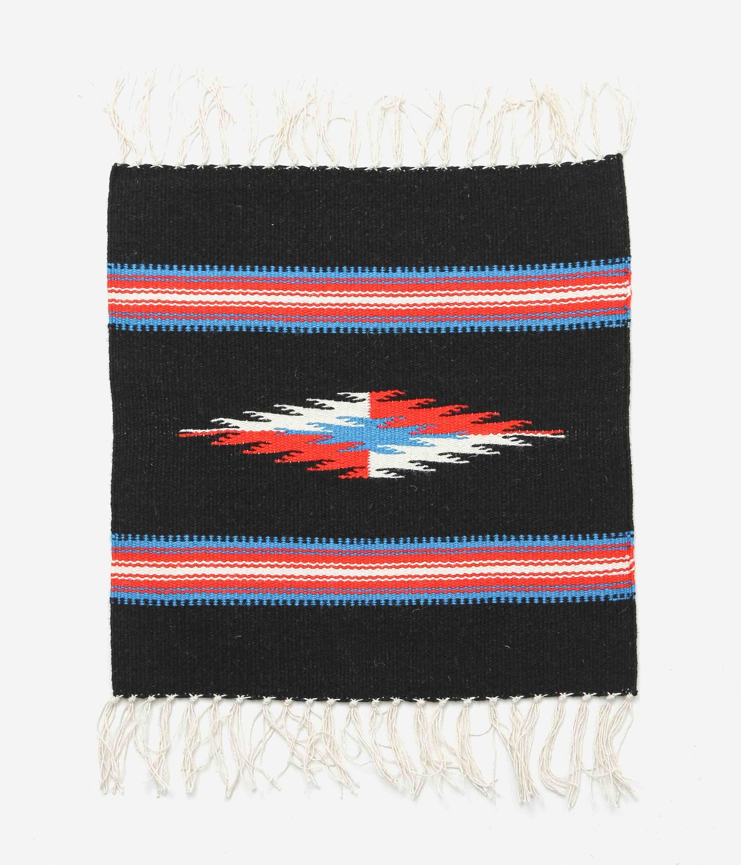 ORTEGA'S ''CHIMAYO RUG SQUARE 40×38cm'' (BLACK×BLUE×RED)