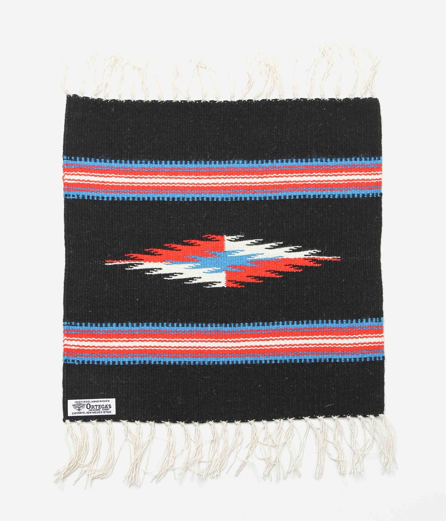 ORTEGA'S ''CHIMAYO RUG SQUARE 40×38cm'' (BLACK×BLUE×RED)