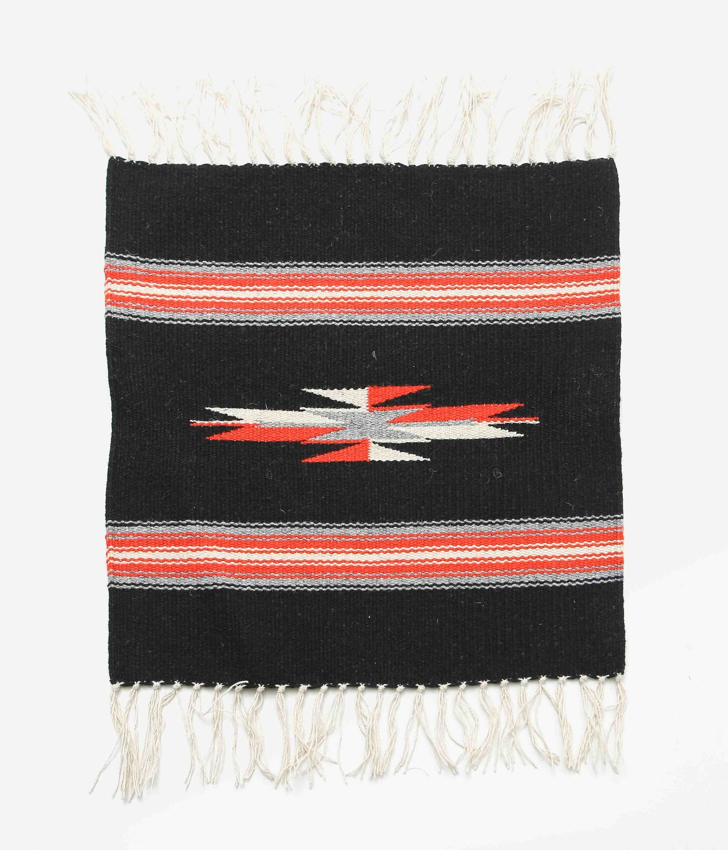 ORTEGA'S ''CHIMAYO RUG SQUARE 40×38cm'' (BLACK×ORANGE×GREY)