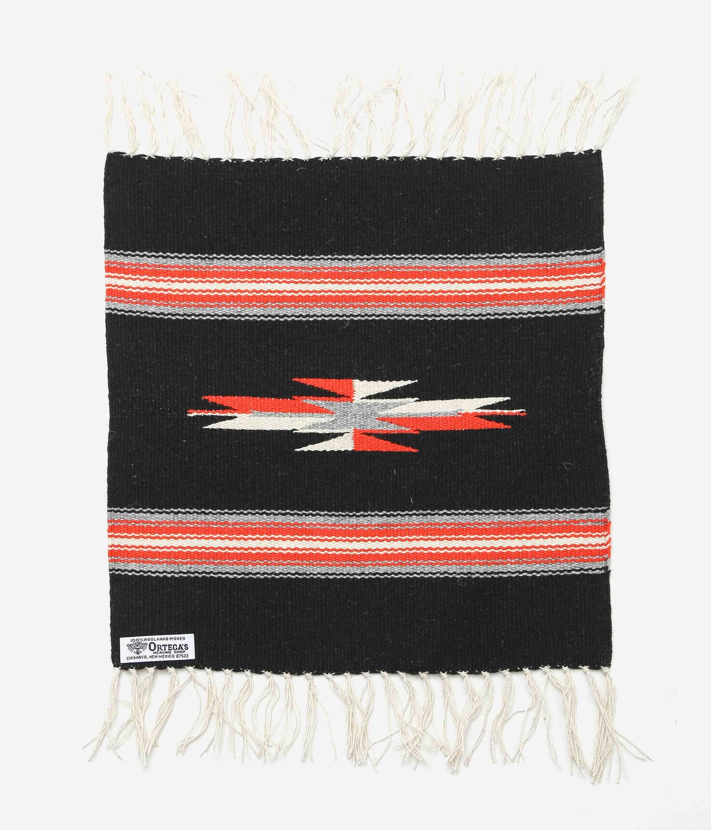 ORTEGA'S ''CHIMAYO RUG SQUARE 40×38cm'' (BLACK×ORANGE×GREY)