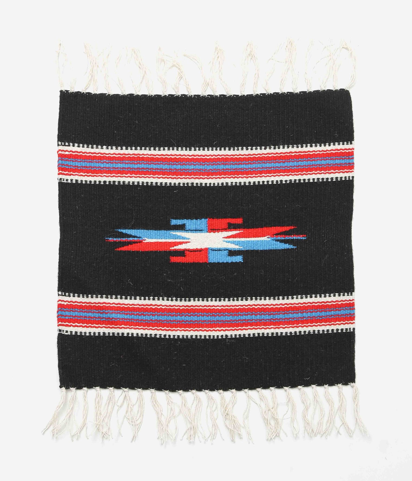 ORTEGA'S ''CHIMAYO RUG SQUARE 40×38cm'' (BLACK×RED×NATURAL)