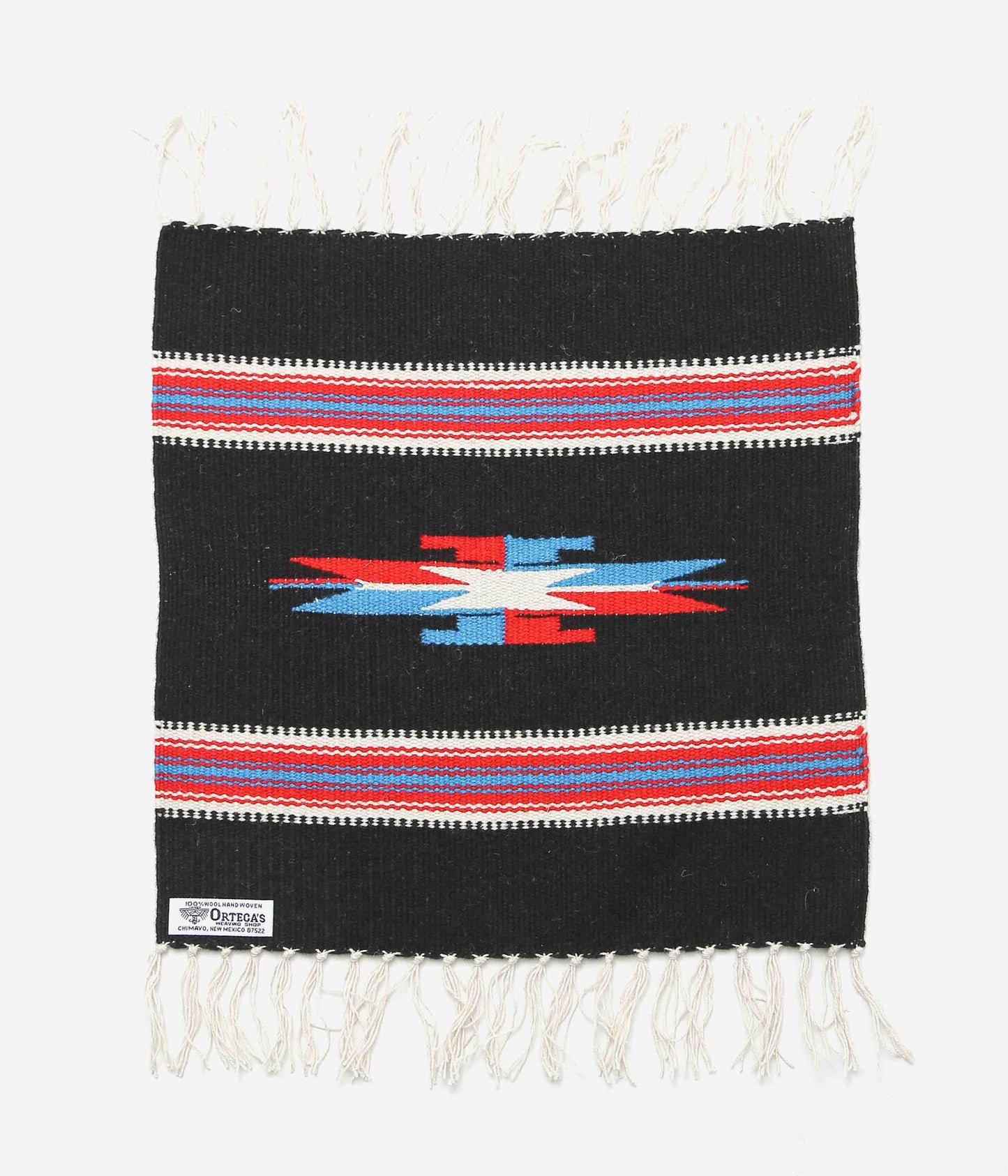 ORTEGA'S ''CHIMAYO RUG SQUARE 40×38cm'' (BLACK×RED×NATURAL)