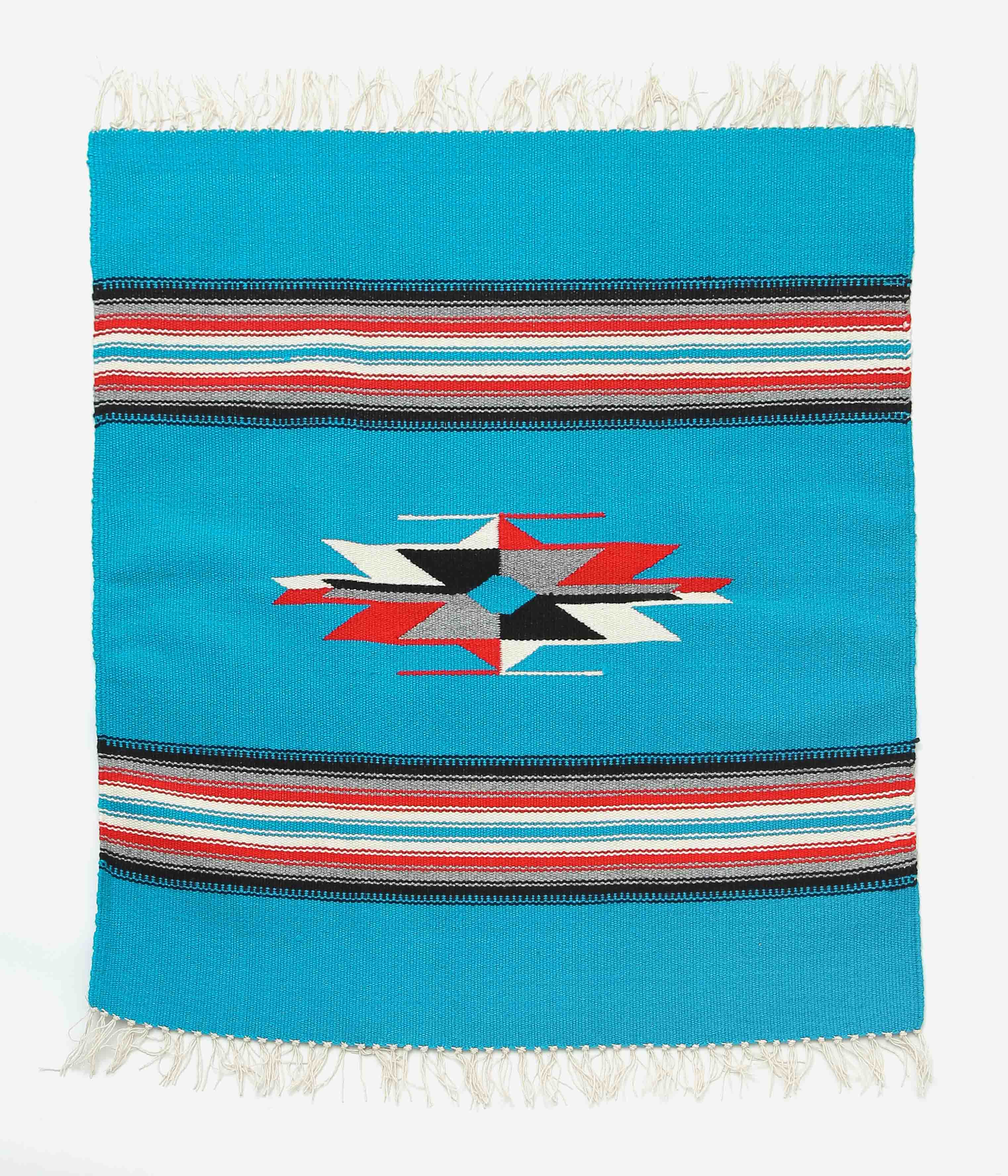 ORTEGA'S ''CHIMAYO RUG SQUARE 78×80cm'' (TURQUOISE) – THE STORE BY MAIDENS