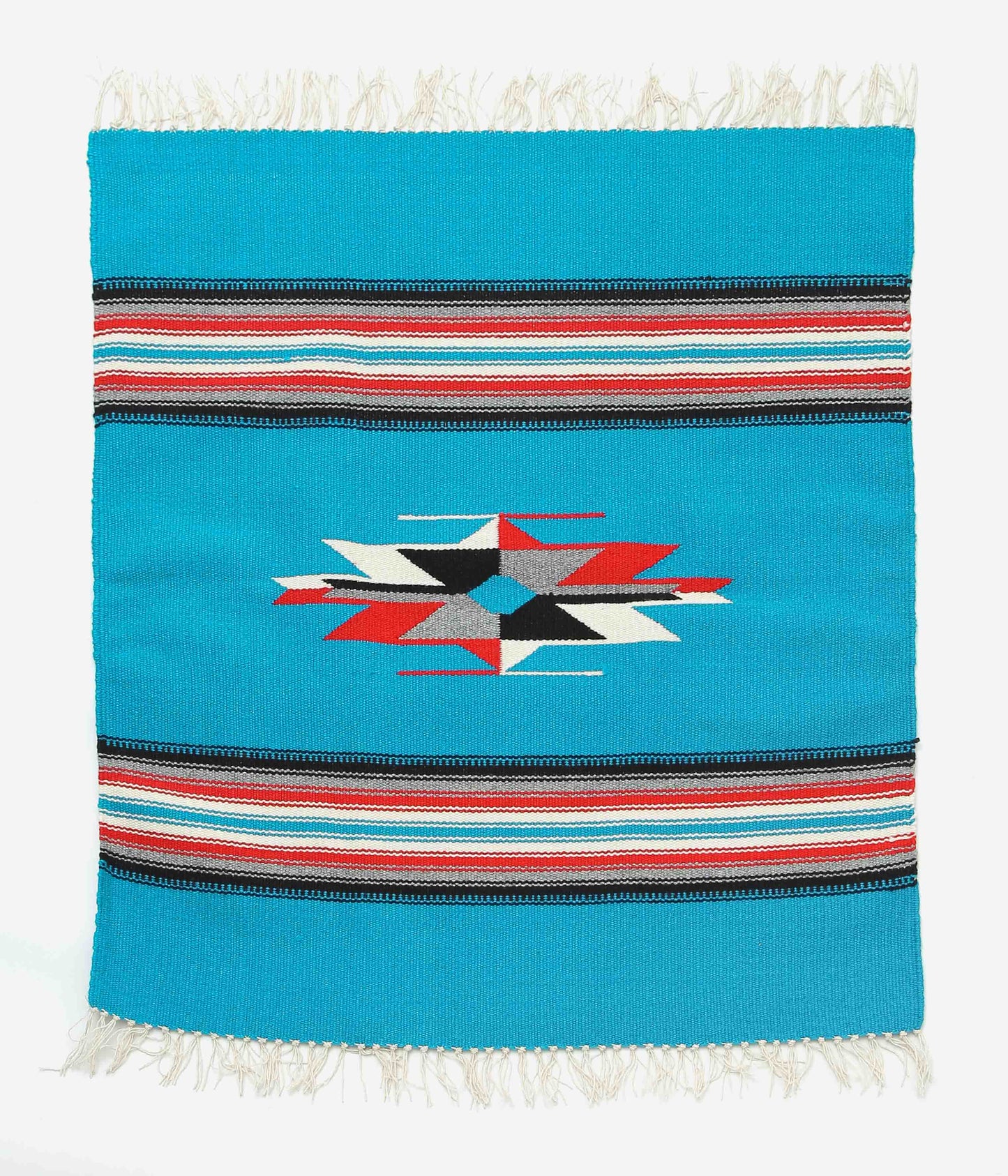 ORTEGA'S ''CHIMAYO RUG SQUARE 78×80cm'' (TURQUOISE)