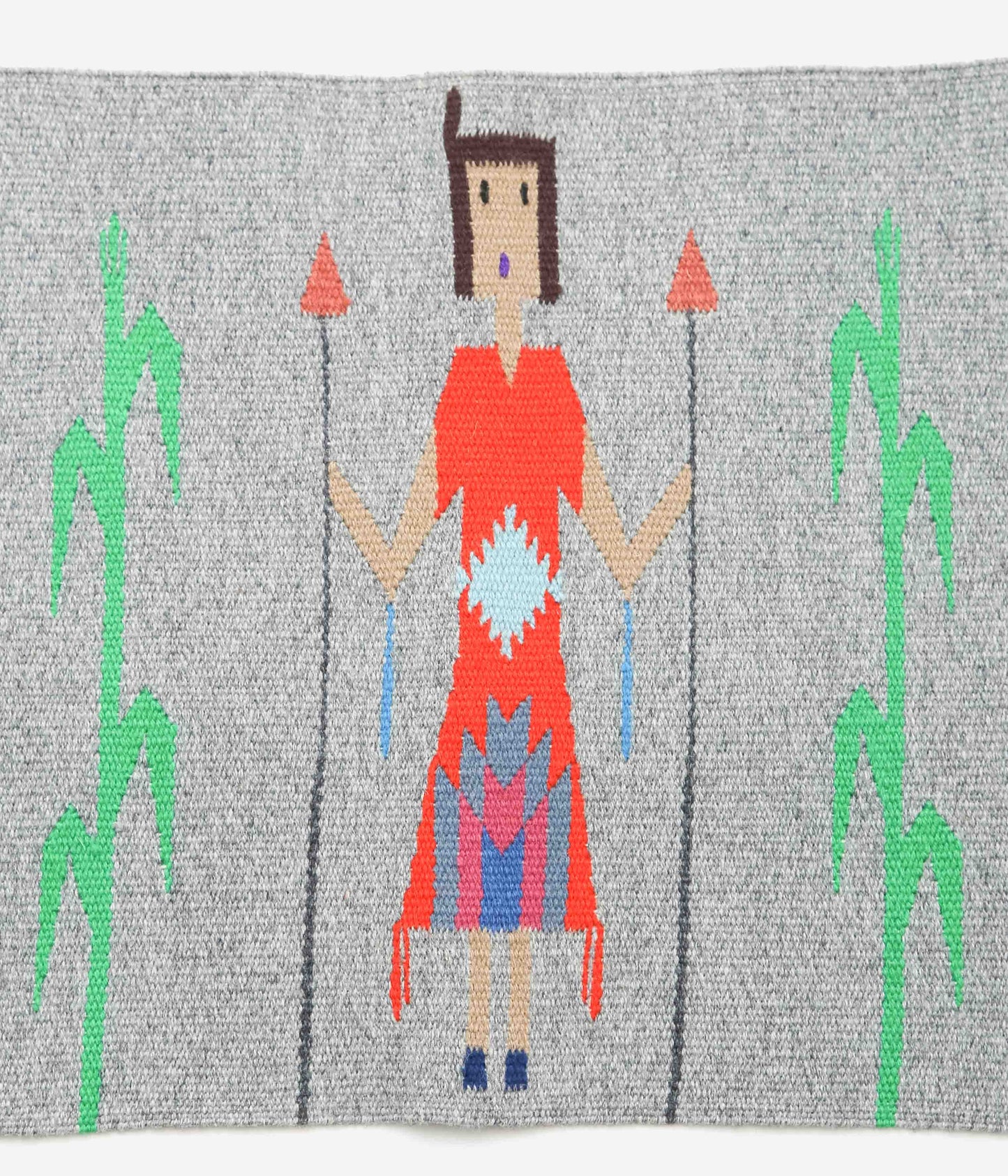 ORTEGA'S ''CHIMAYO "YEI" RUG 46×38cm'' (GRAY×RED)