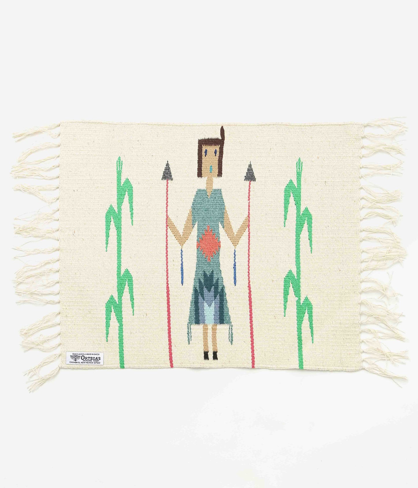 ORTEGA'S ''CHIMAYO "YEI" RUG 46×38cm'' (NATURAL×GREEN)