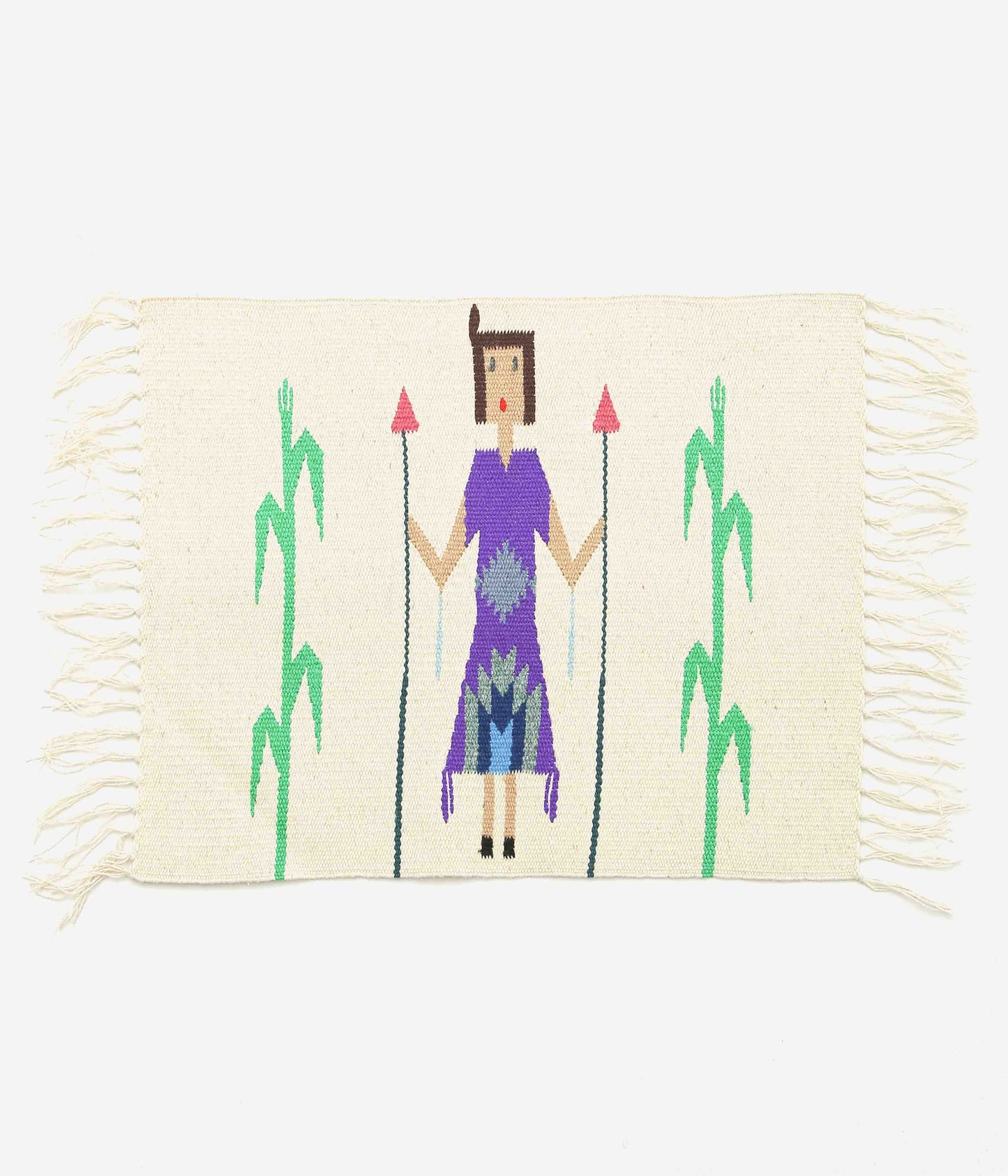 ORTEGA'S ''CHIMAYO "YEI" RUG 46×38cm'' (NATURAL×PURPLE)