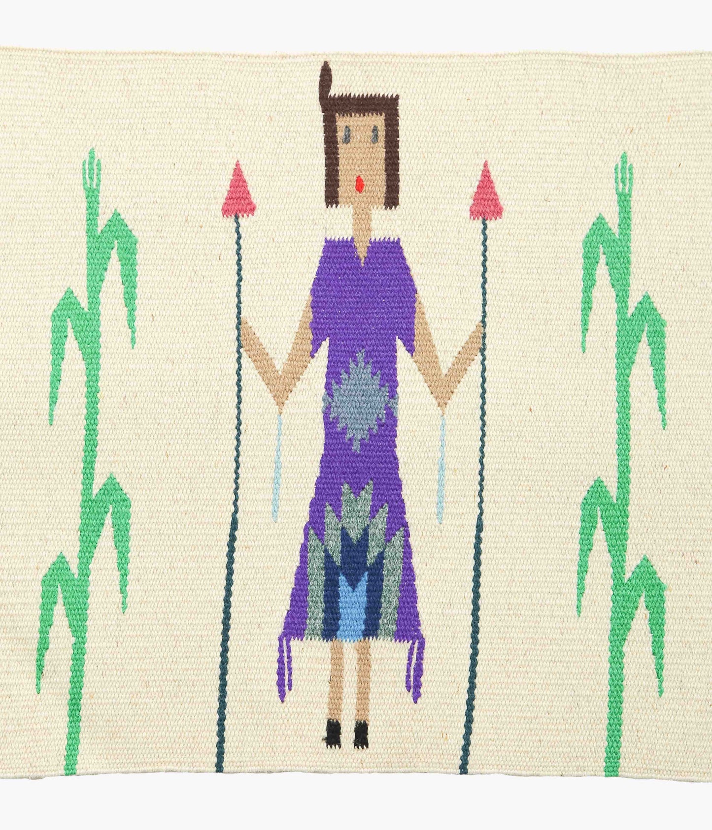 ORTEGA'S ''CHIMAYO "YEI" RUG 46×38cm'' (NATURAL×PURPLE)