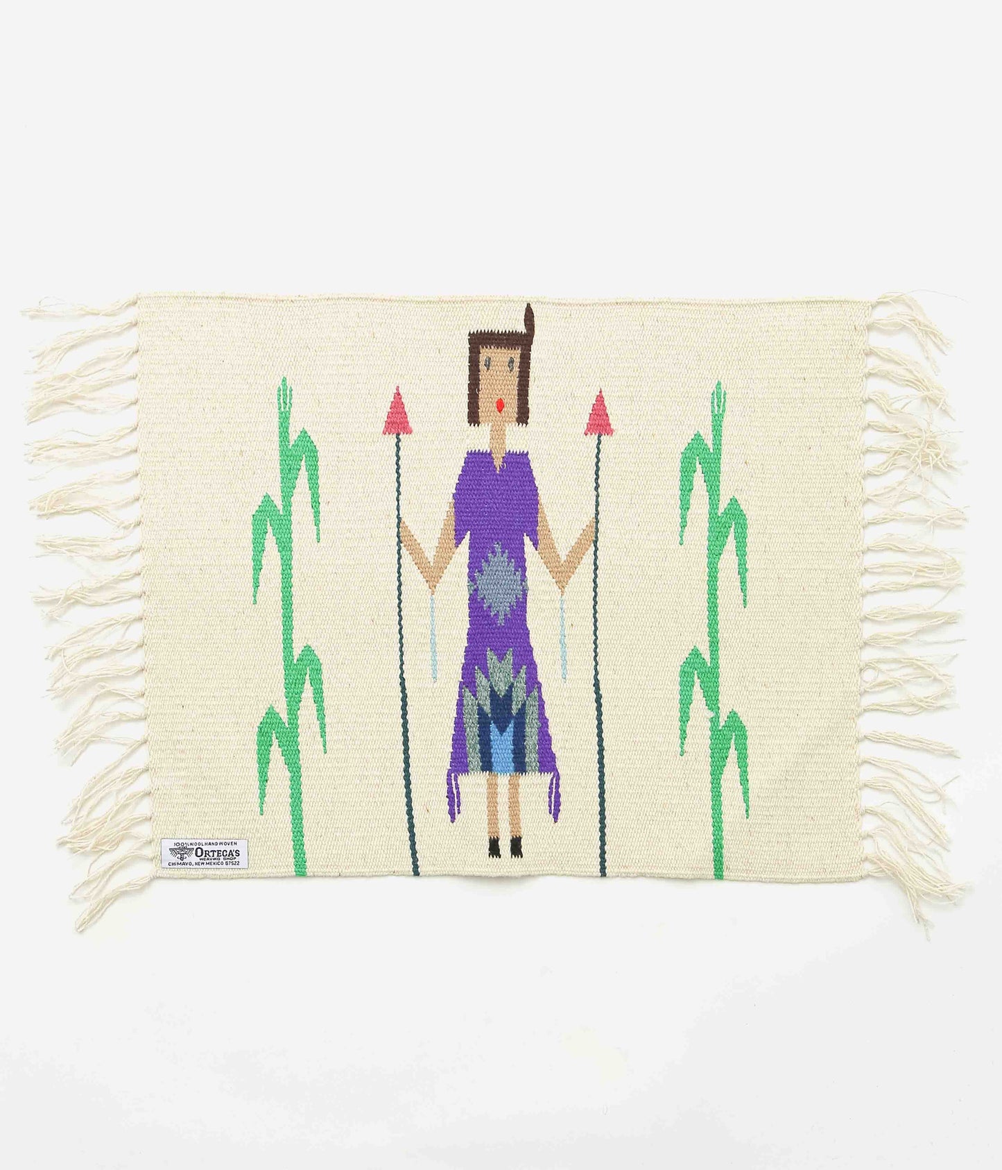 ORTEGA'S ''CHIMAYO "YEI" RUG 46×38cm'' (NATURAL×PURPLE)