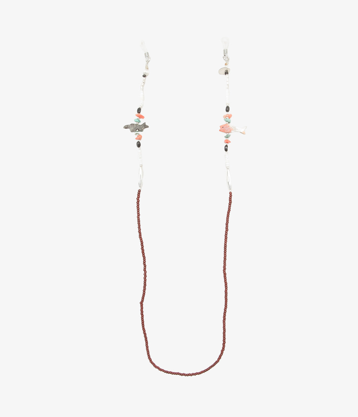 OTA ''FETISH GLASS CORD/ANTIQUE BEADS 1'' (DARK BROWN)