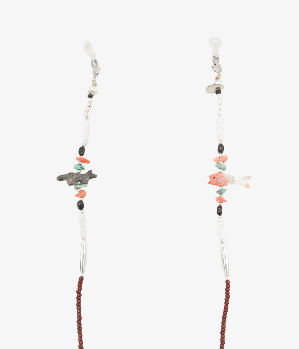 OTA ''FETISH GLASS CORD/ANTIQUE BEADS 1'' (DARK BROWN)