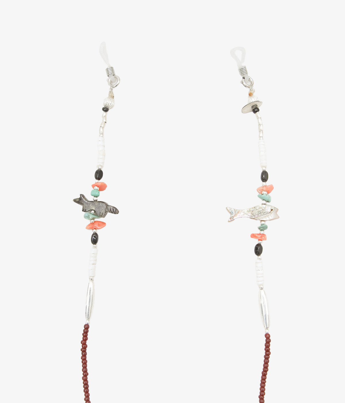 OTA ''FETISH GLASS CORD/ANTIQUE BEADS 1'' (DARK BROWN)