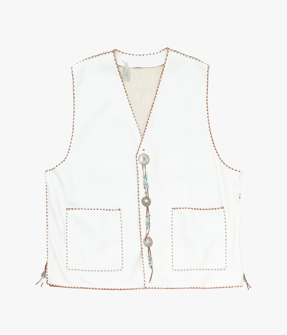 PAM DIETRICH ''DEERSKIN VEST'' (CREAM｜TOBACCO  GRAIN)