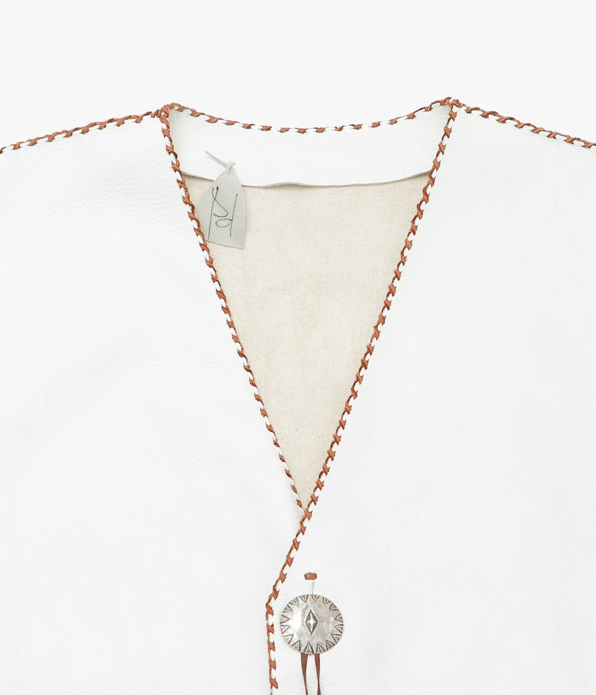 PAM DIETRICH ''DEERSKIN VEST'' (CREAM｜TOBACCO  GRAIN)
