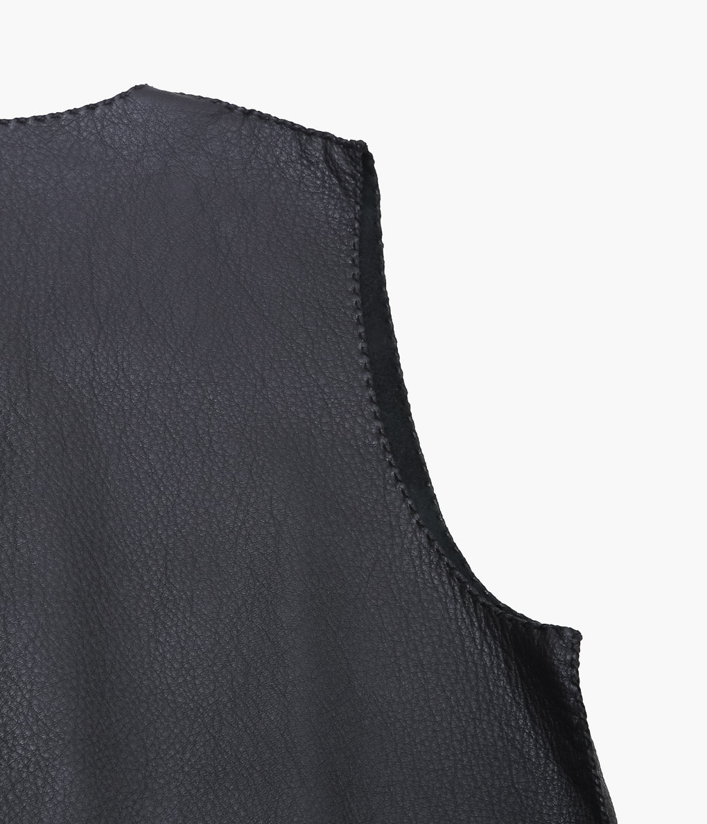 PAM DIETRICH ''DEERSKIN VEST'' (NZ BALACK)