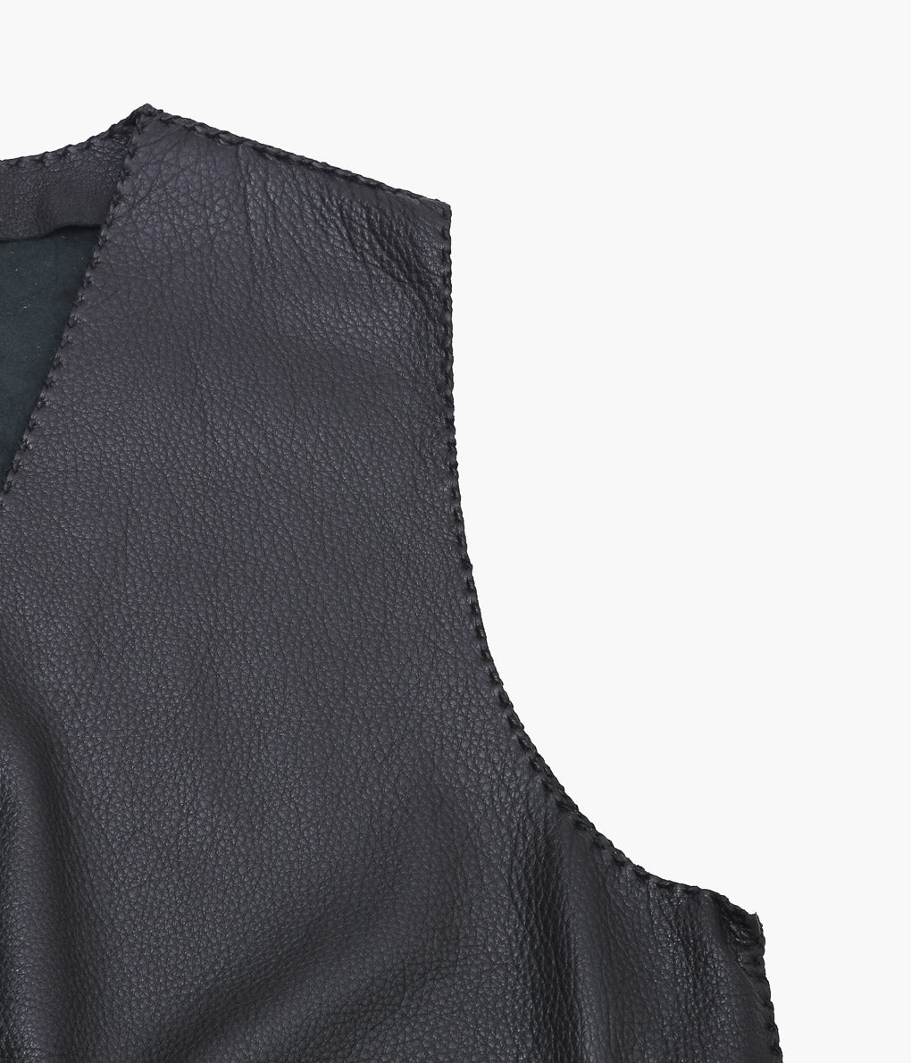PAM DIETRICH ''DEERSKIN VEST'' (NZ BALACK)